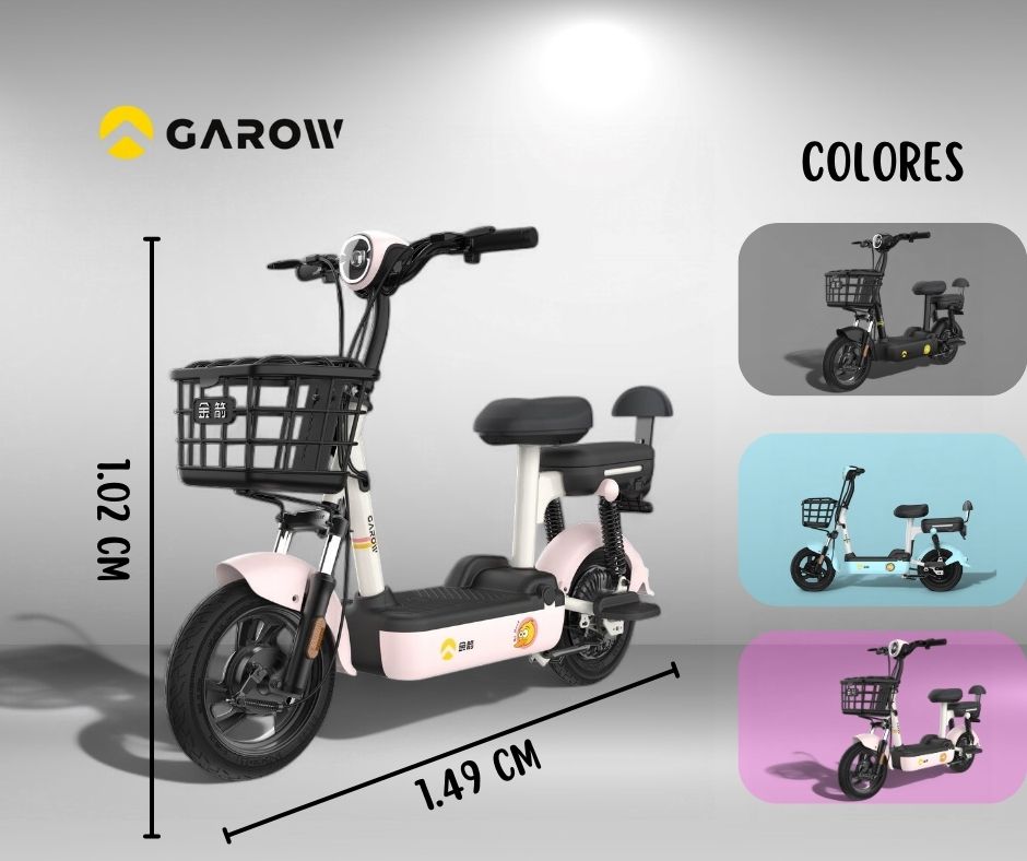 Foto 5 pulgar | Bicicleta Electrica 2 Personas Color Rosa Garow Motor 500w Velocidad 32/35km Autonomia 40/45km