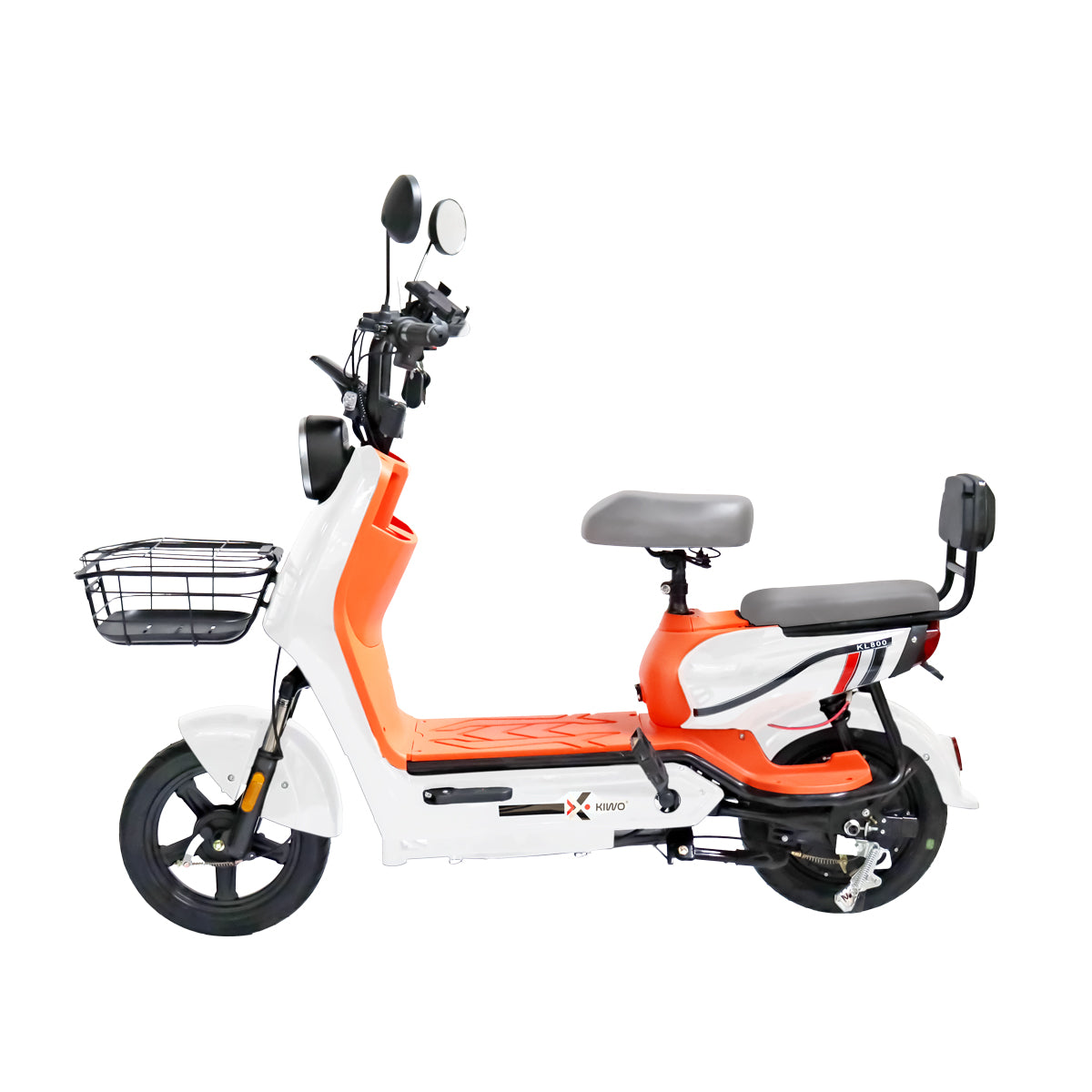Bicicleta Eléctrica Blanco Con Naranja Kiwo Kl 800