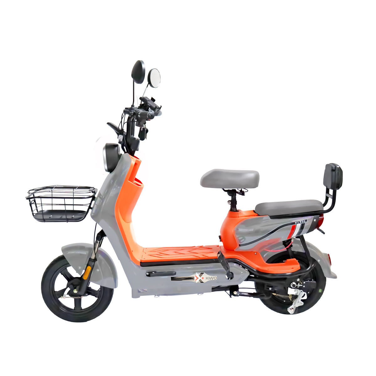 Bicicleta Eléctrica Gris Con Naranja Kiwo Kl 800