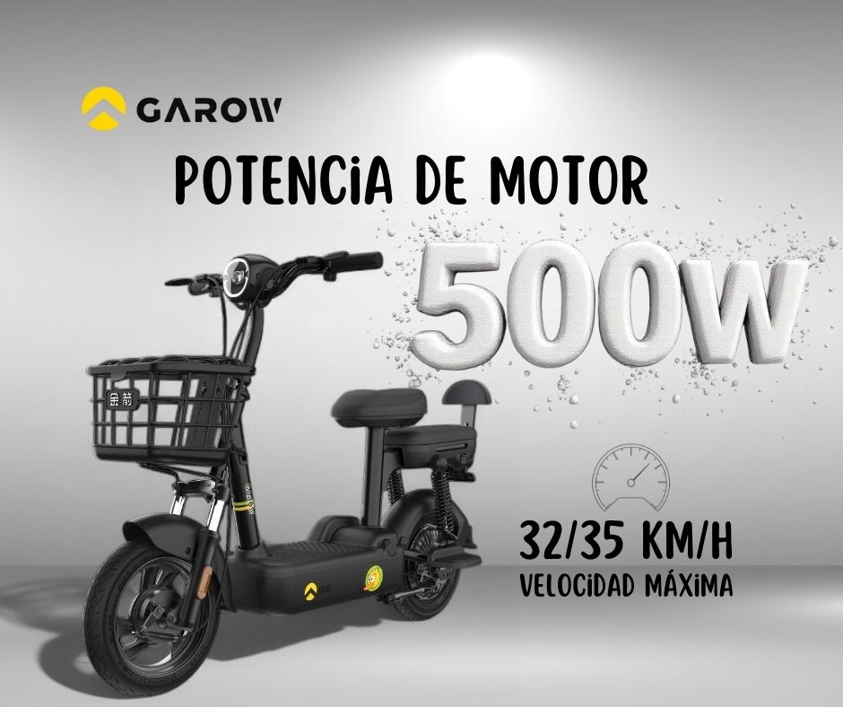 Foto 3 pulgar | Bicicleta Eléctrica Motor 500 W Garow City Negra