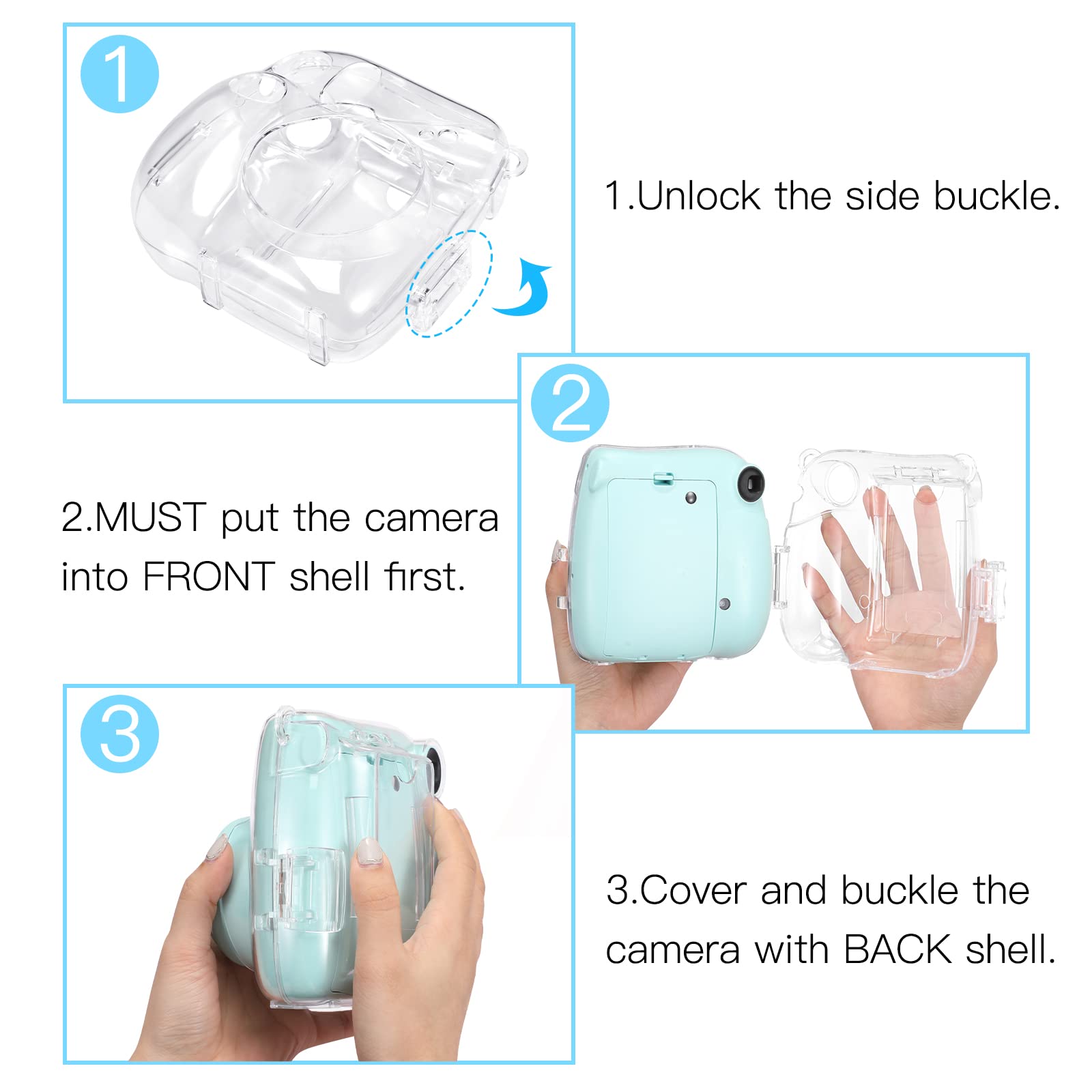 Foto 3 | Funda Protectora Transparente para Cámara Fujifilm Instax Mini 7+ - Venta Internacional