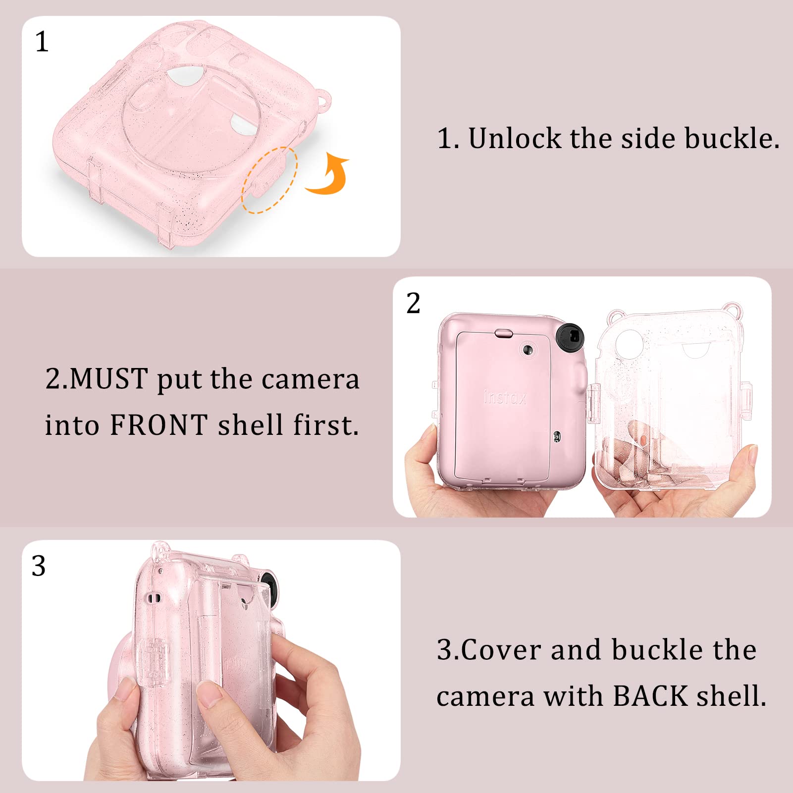 Foto 5 pulgar | Funda Protectora Transparente para Cámara Fujifilm Instax Mini 12 - Venta Internacional