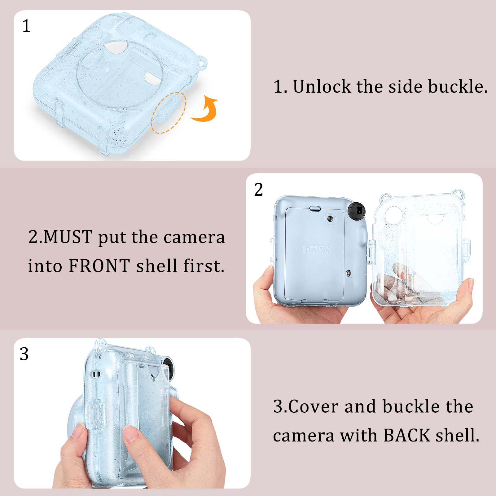 Foto 5 | Funda Protectora Fintie Transparente para Cámara Instax Mini-Venta Internacional