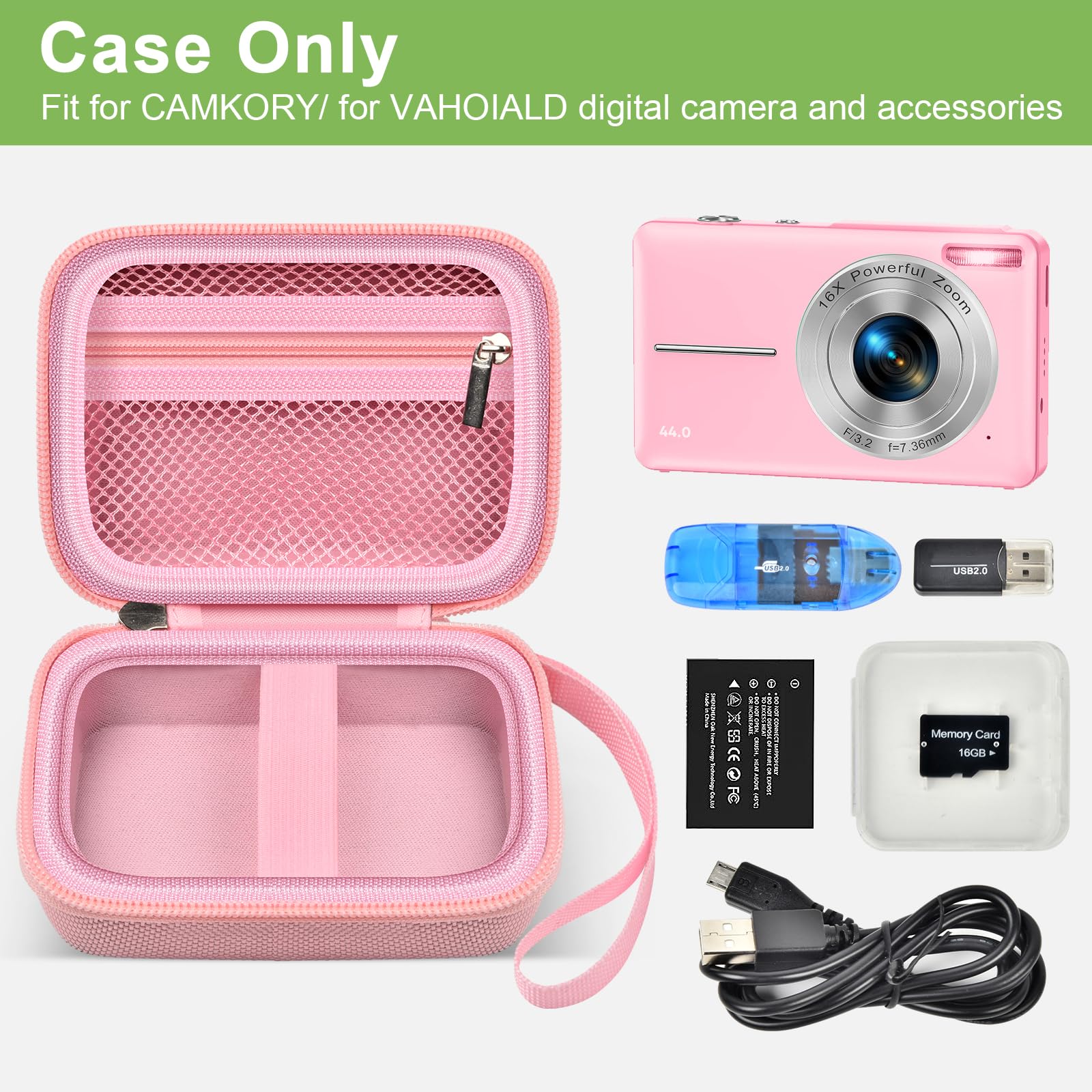 Foto 2 | Funda de Cámara Alkoo Compatible con Vahoiald Fhd 1080p Rosa - Venta Internacional