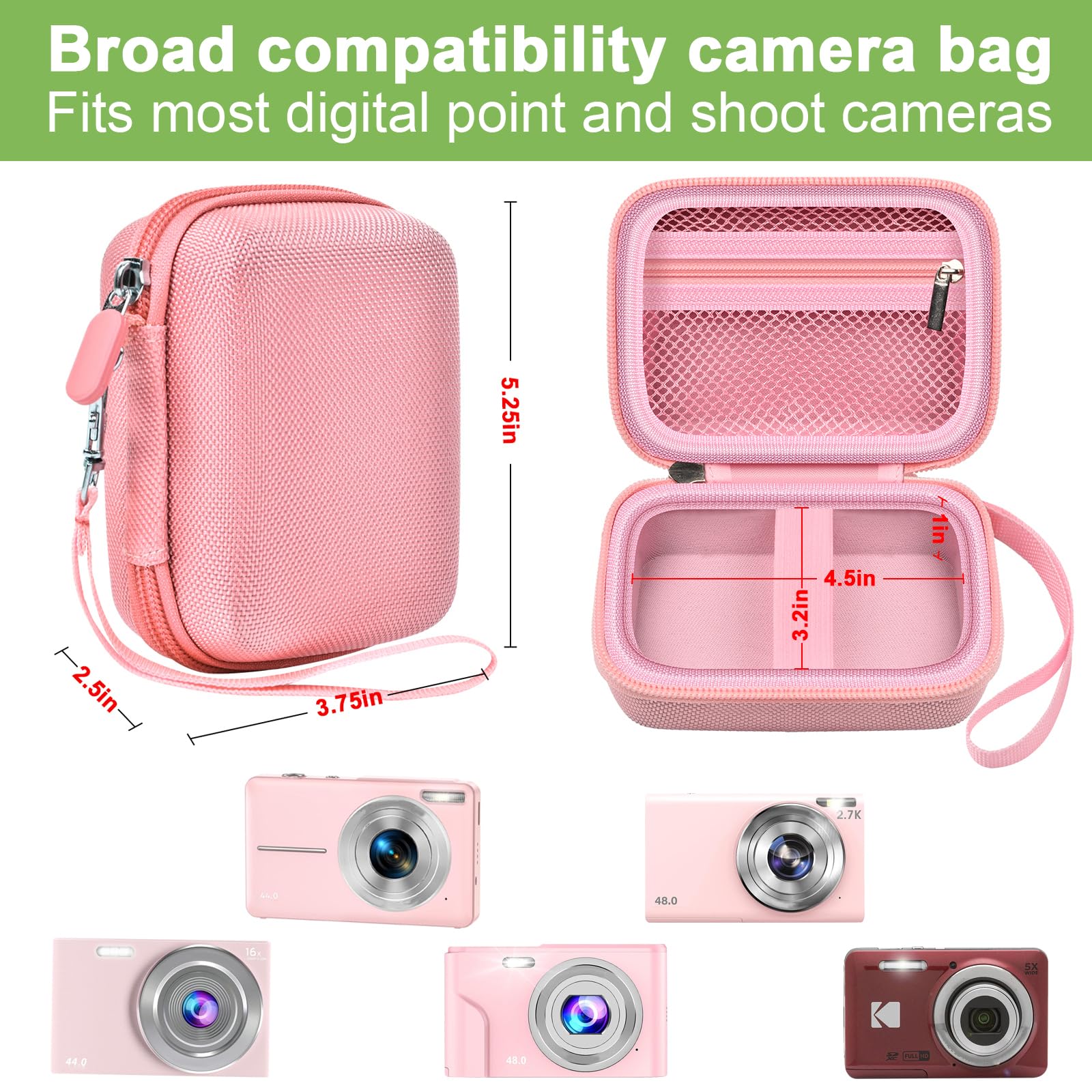 Foto 4 pulgar | Funda de Cámara Alkoo Compatible con Vahoiald Fhd 1080p Rosa - Venta Internacional