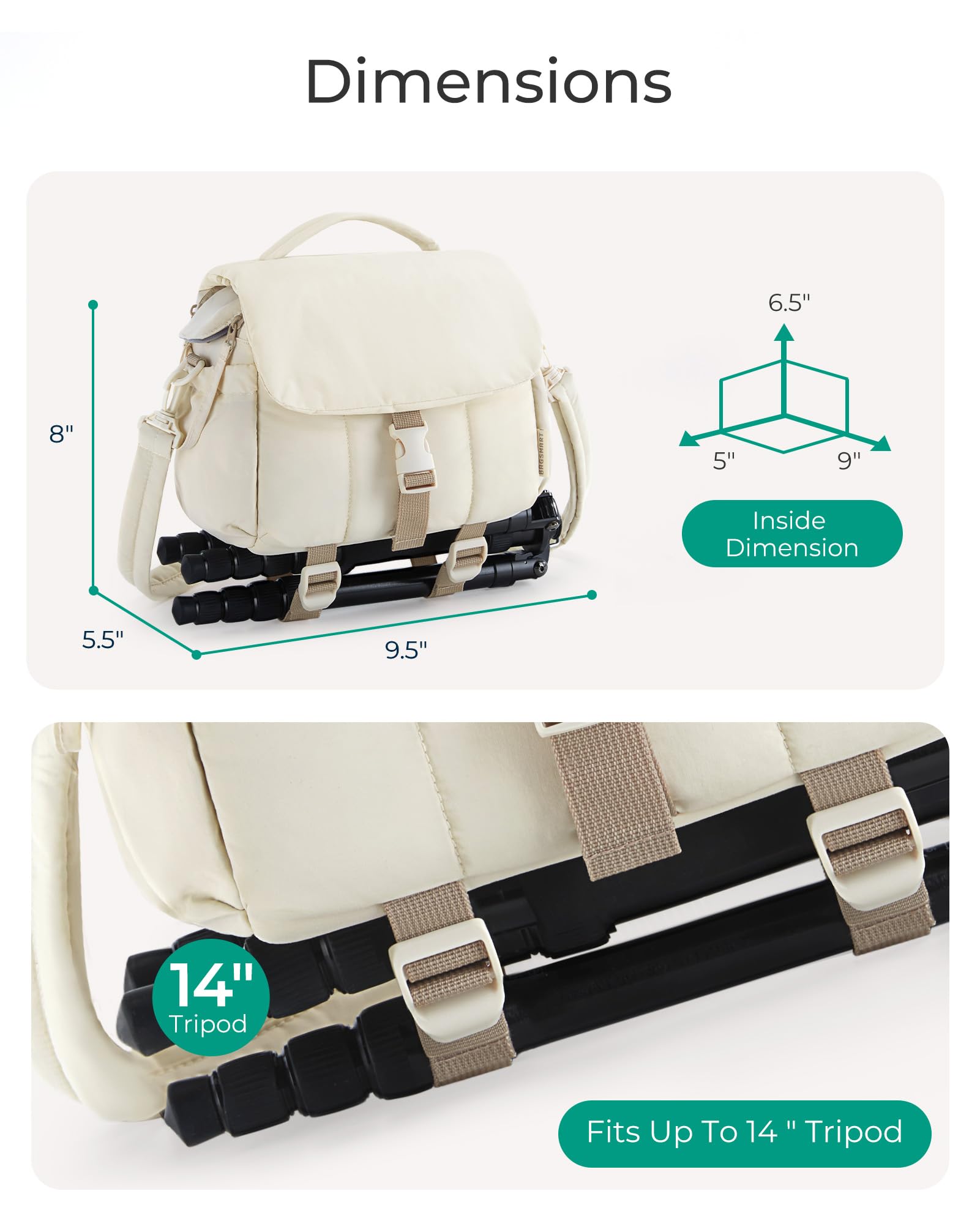 Foto 7 | Funda Bagsmart Para Cámara Réflex Digital Pequeña Con Funda Para Lluvia, Color Negro - Venta Internacional.