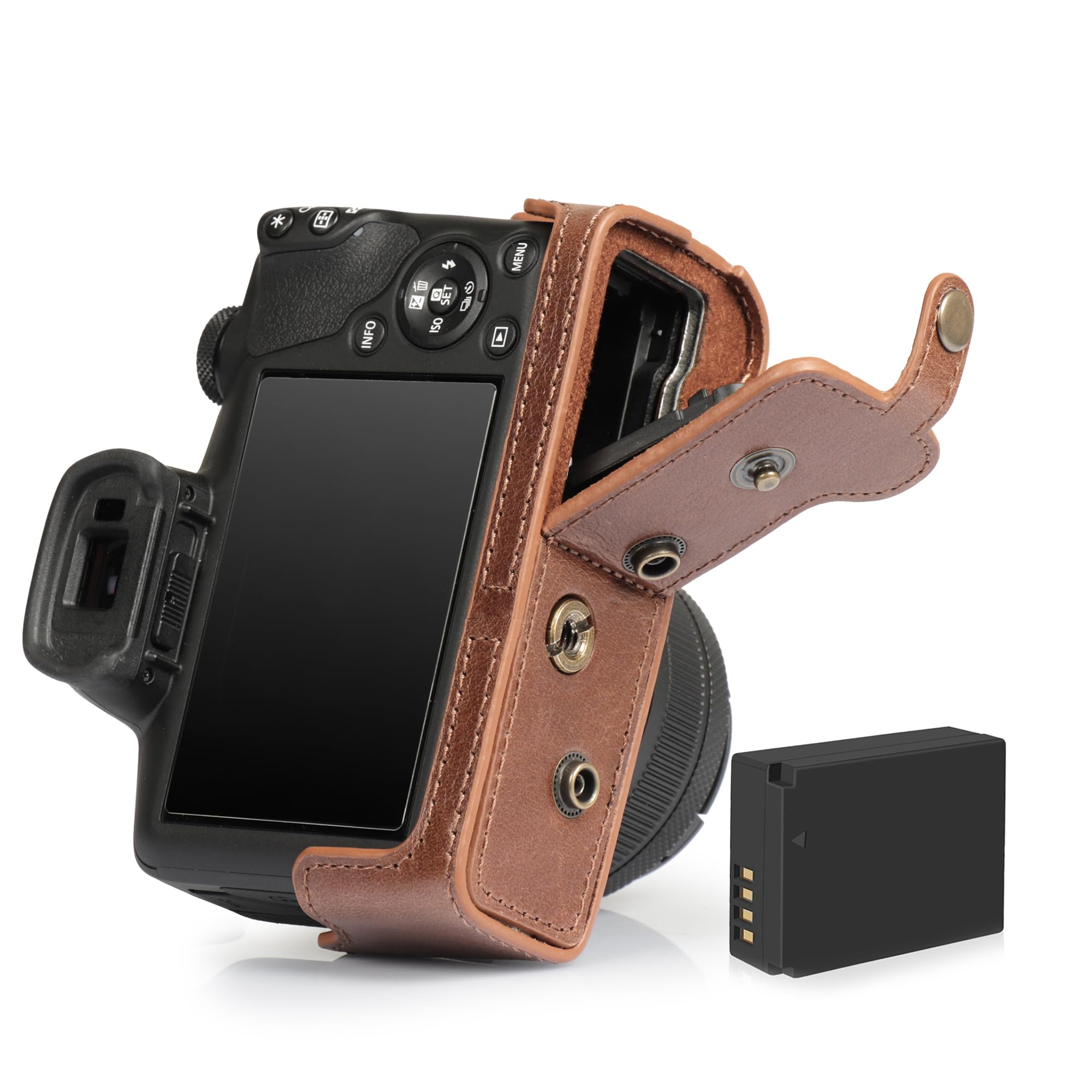 Foto 4 pulgar | Funda de Piel Auténtica Megagear para Cámara Canon Eos R100 - Venta Internacional