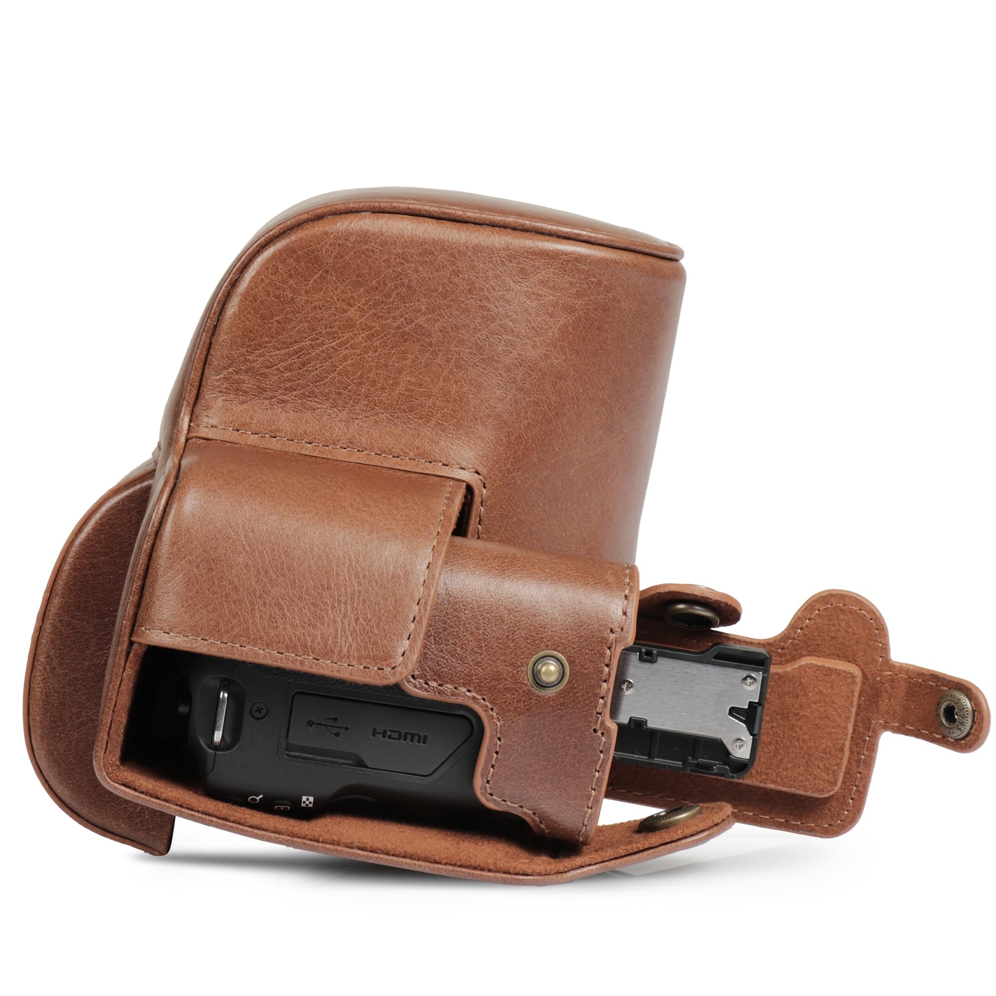 Foto 5 pulgar | Funda de Piel Auténtica Megagear para Cámara Canon Eos R100 - Venta Internacional