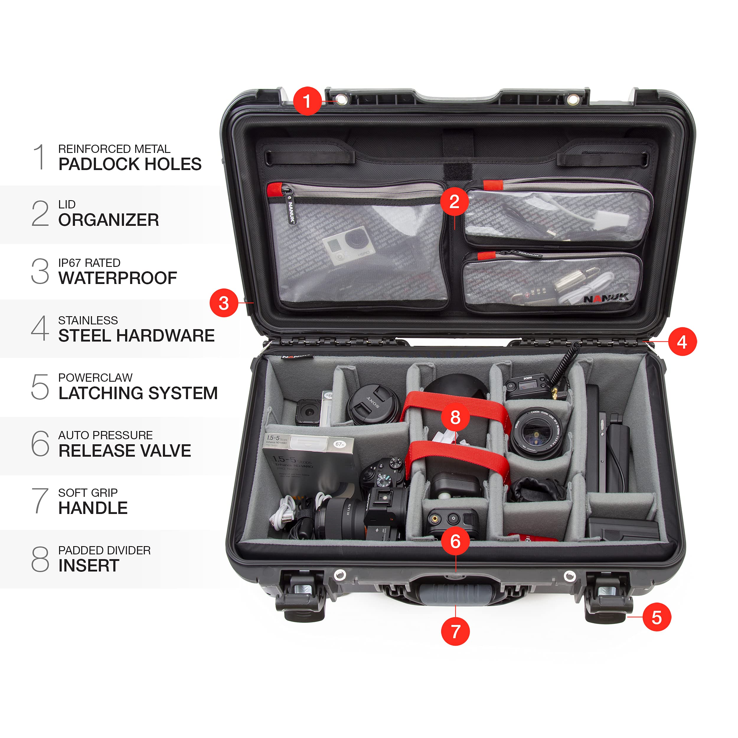 Foto 7 pulgar | Funda Rígida Impermeable Para Equipaje De Mano, Kit Fotográfico Nanuk 935 Pro - Venta Internacional.