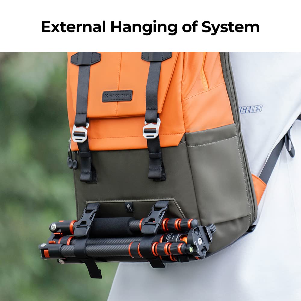Foto 7 | Mochila Para Cámara K&f Concept De Gran Capacidad, 20 L, Naranja - Venta Internacional.