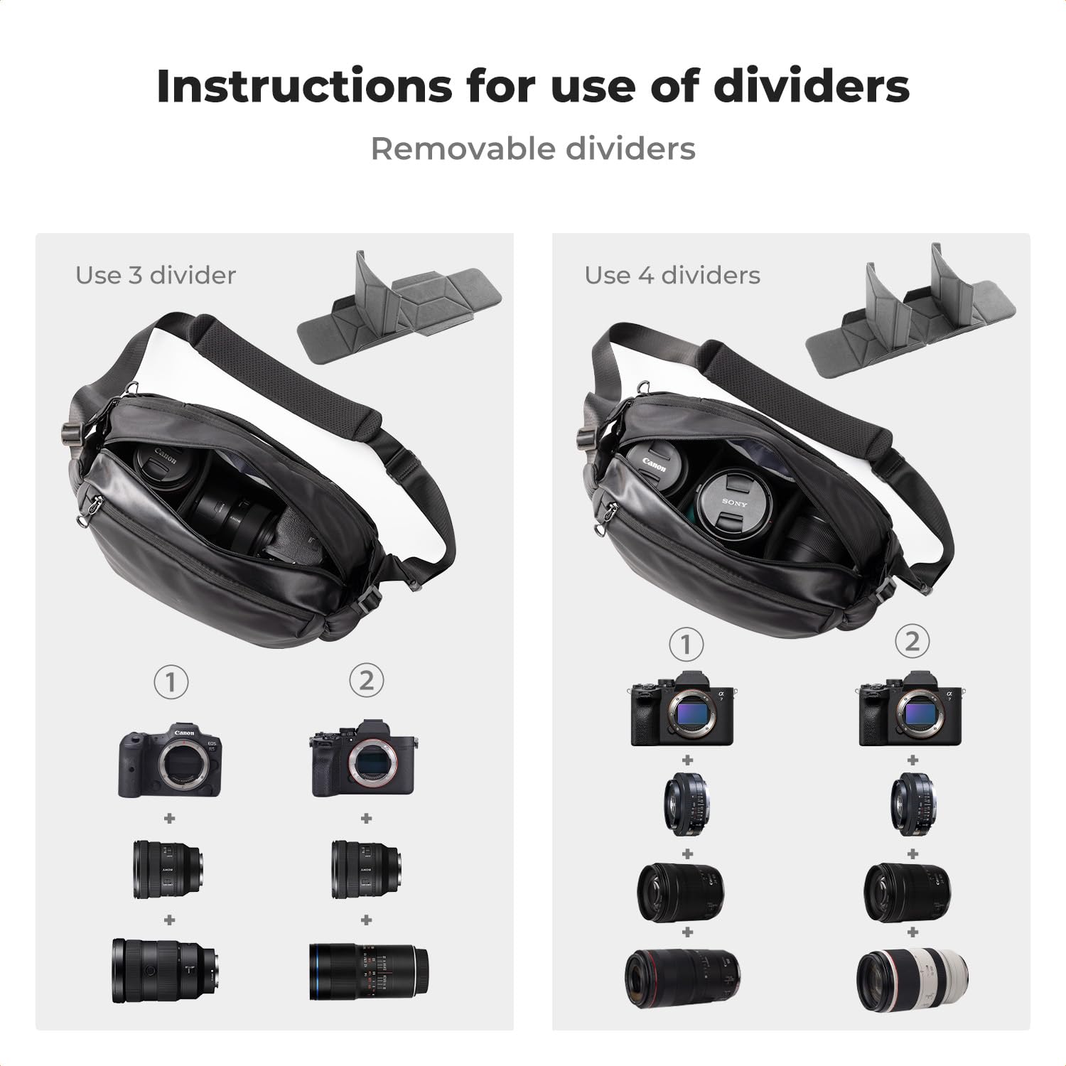 Foto 4 pulgar | Funda Bandolera K&f Concept Para Cámara Réflex O Réflex Digital Con Soporte Para Trípode - Venta Internacional.