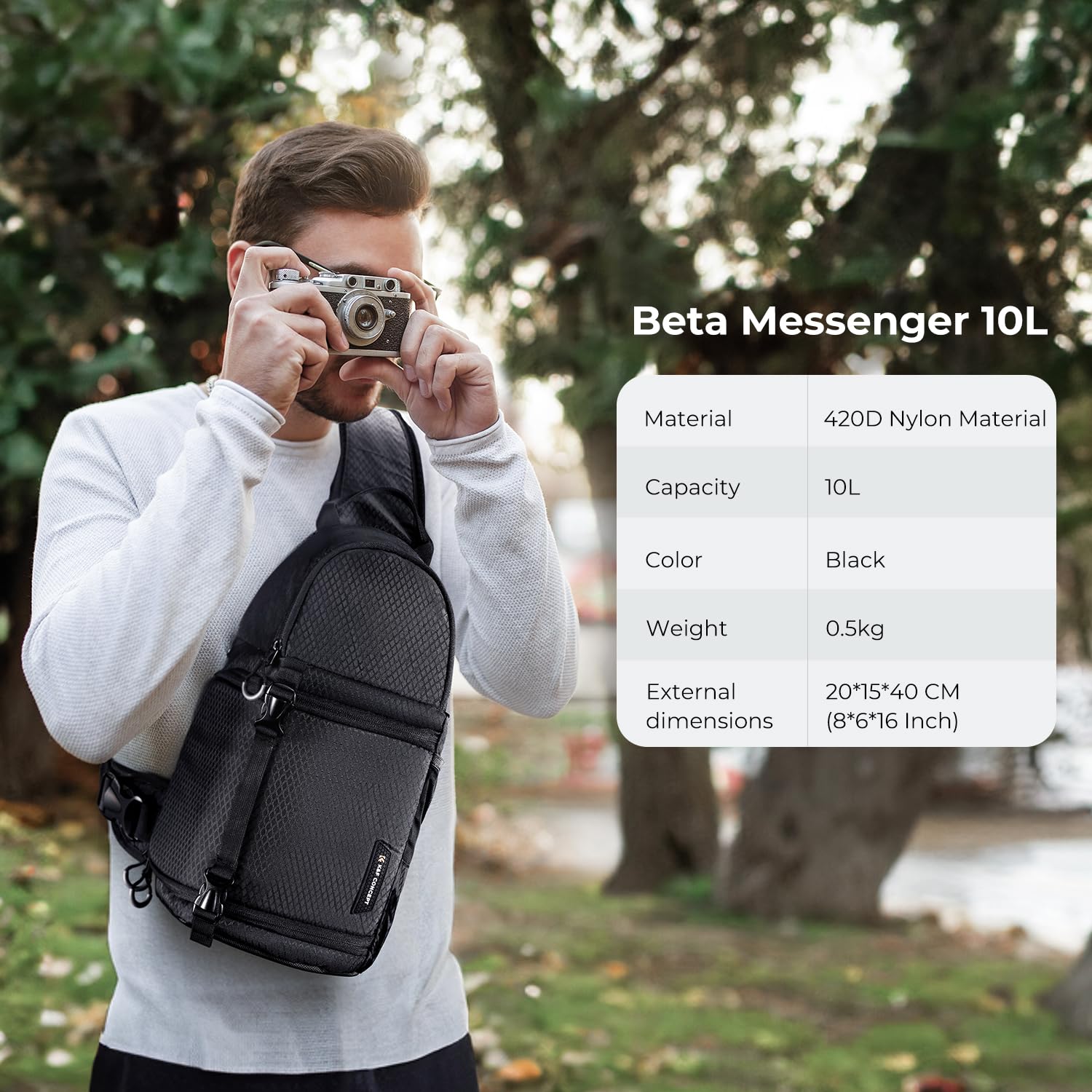 Foto 7 pulgar | Bolso Bandolera K&f Concept Impermeable Para Cámara Réflex Digital, Réflex O Sin Espejo - Venta Internacional.