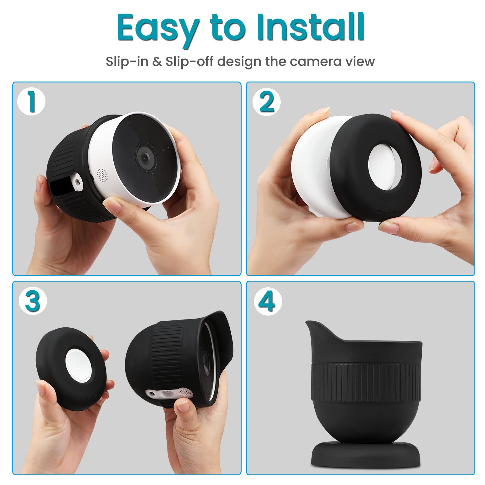 Foto 8 pulgar | Funda De Silicona Para Nest Cam Outdoor/indoor 2021, Color Negro - Venta Internacional.