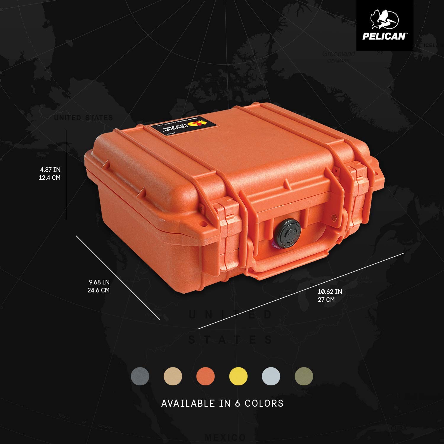 Foto 5 | Funda Para Cámara Pelican 1200 Con Espuma Naranja Impermeable - Venta Internacional.