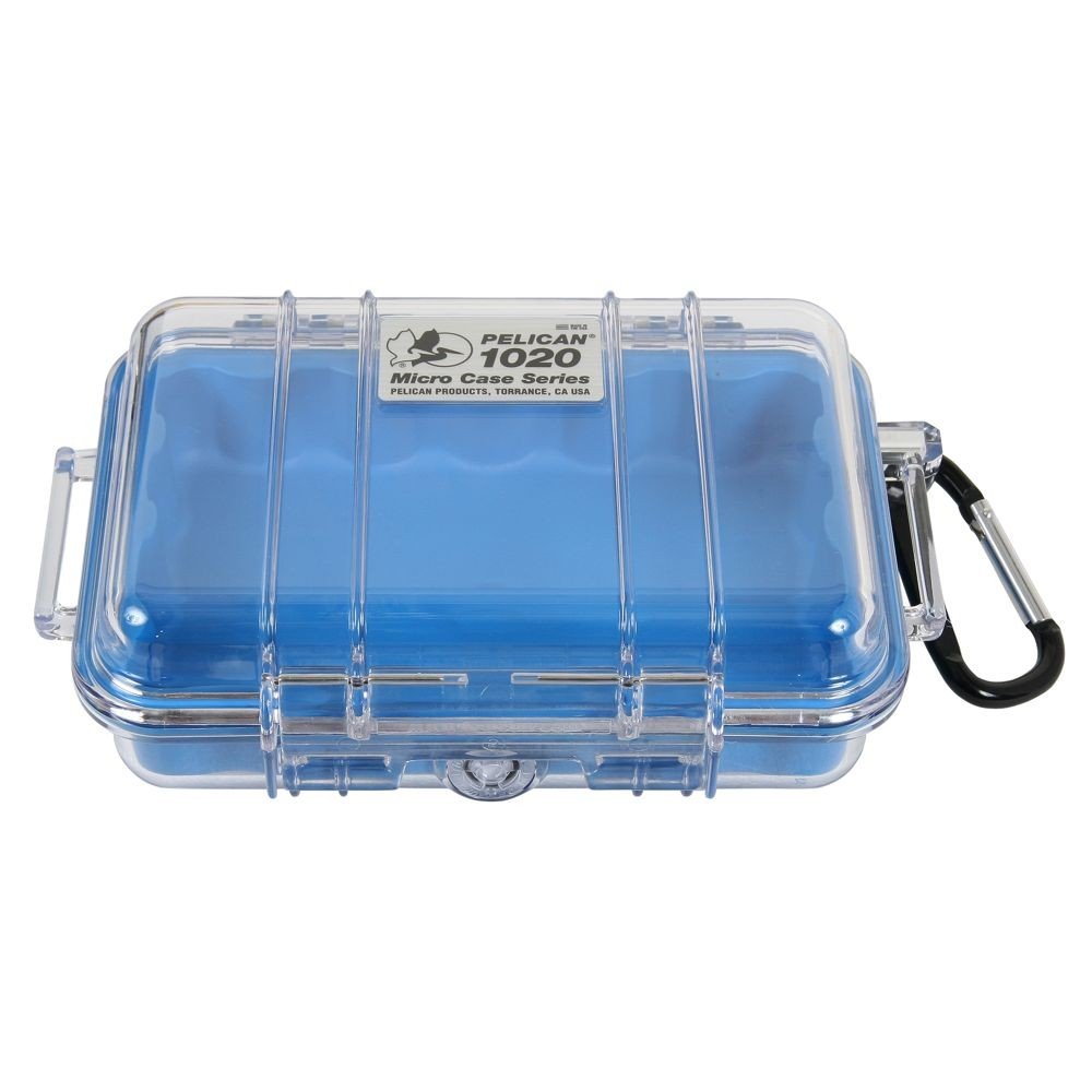 Micro Case Pelican 1020 Resistente Al Agua, Azul Y Transparente - Venta Internacional.