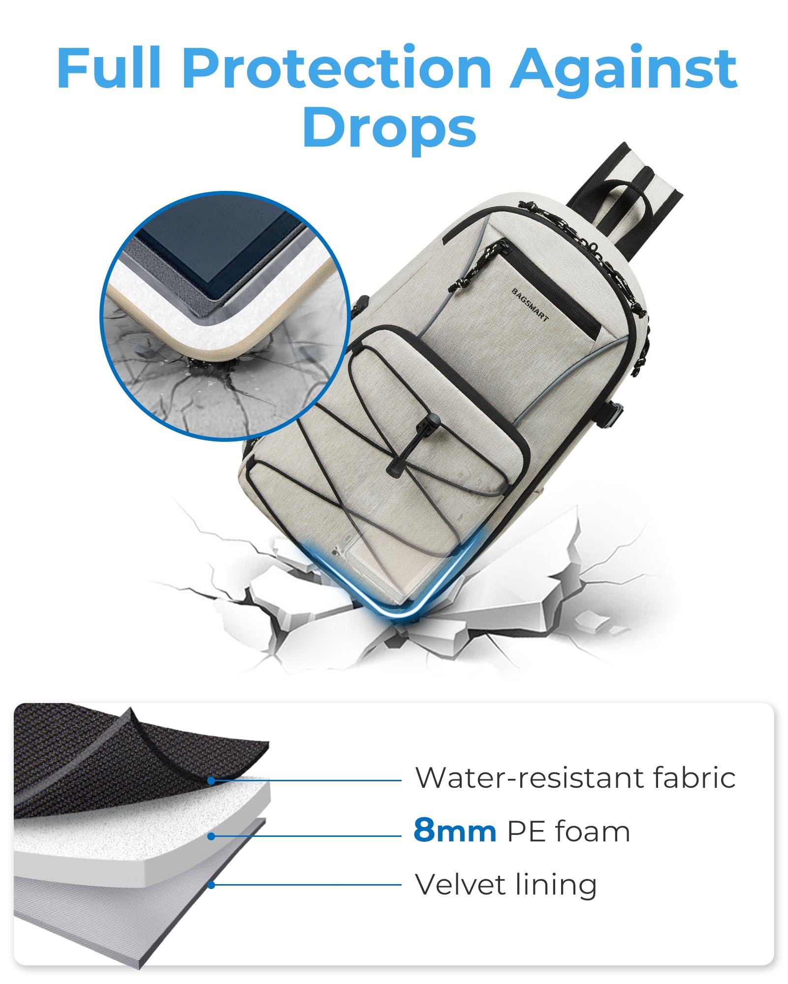 Foto 4 pulgar | Funda Bandolera Bagsmart Pequeña Para Cámara Réflex Digital O Réflex Con Tableta De 11 Pulgadas - Venta Internacional.