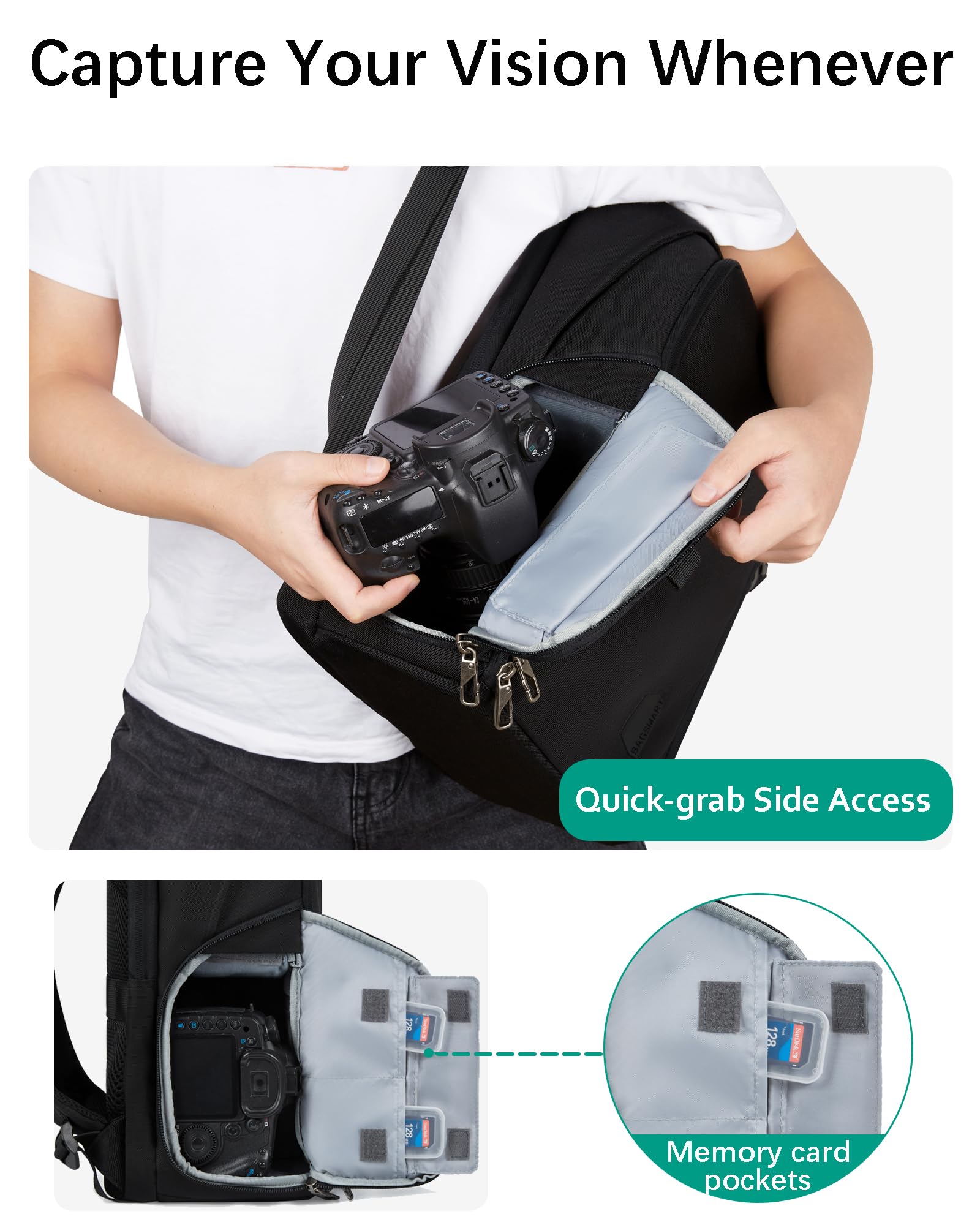 Foto 5 pulgar | Bolsa De Cámara Bagsmart Para Cámara Réflex Digital Con Portátil De 15.6 Pulgadas - Venta Internacional.