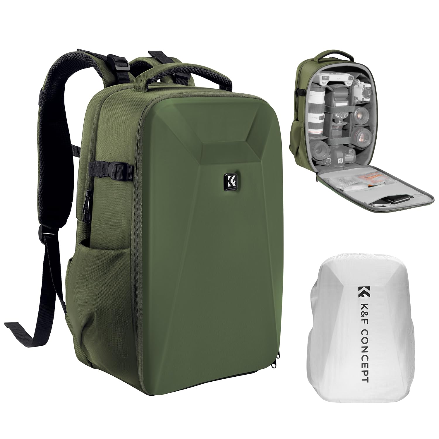 Foto 2 pulgar | Mochila Para Cámara K&f Concept Hardshell, Impermeable, 22 L - Venta Internacional.