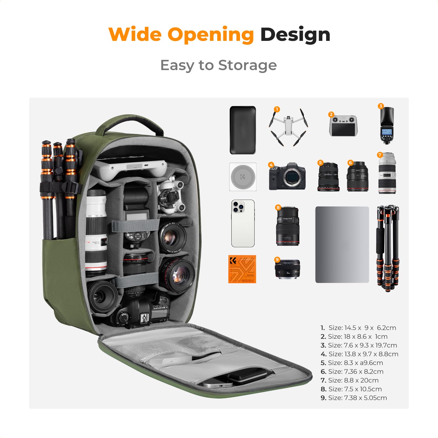 Foto 3 pulgar | Mochila Para Cámara K&f Concept Hardshell, Impermeable, 22 L - Venta Internacional.