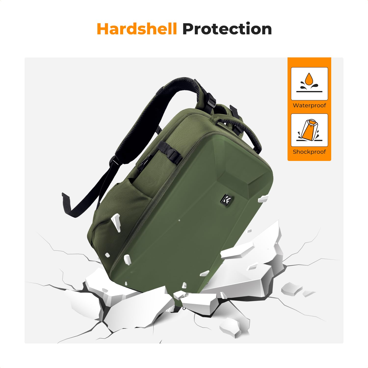 Foto 6 pulgar | Mochila Para Cámara K&f Concept Hardshell, Impermeable, 22 L - Venta Internacional.