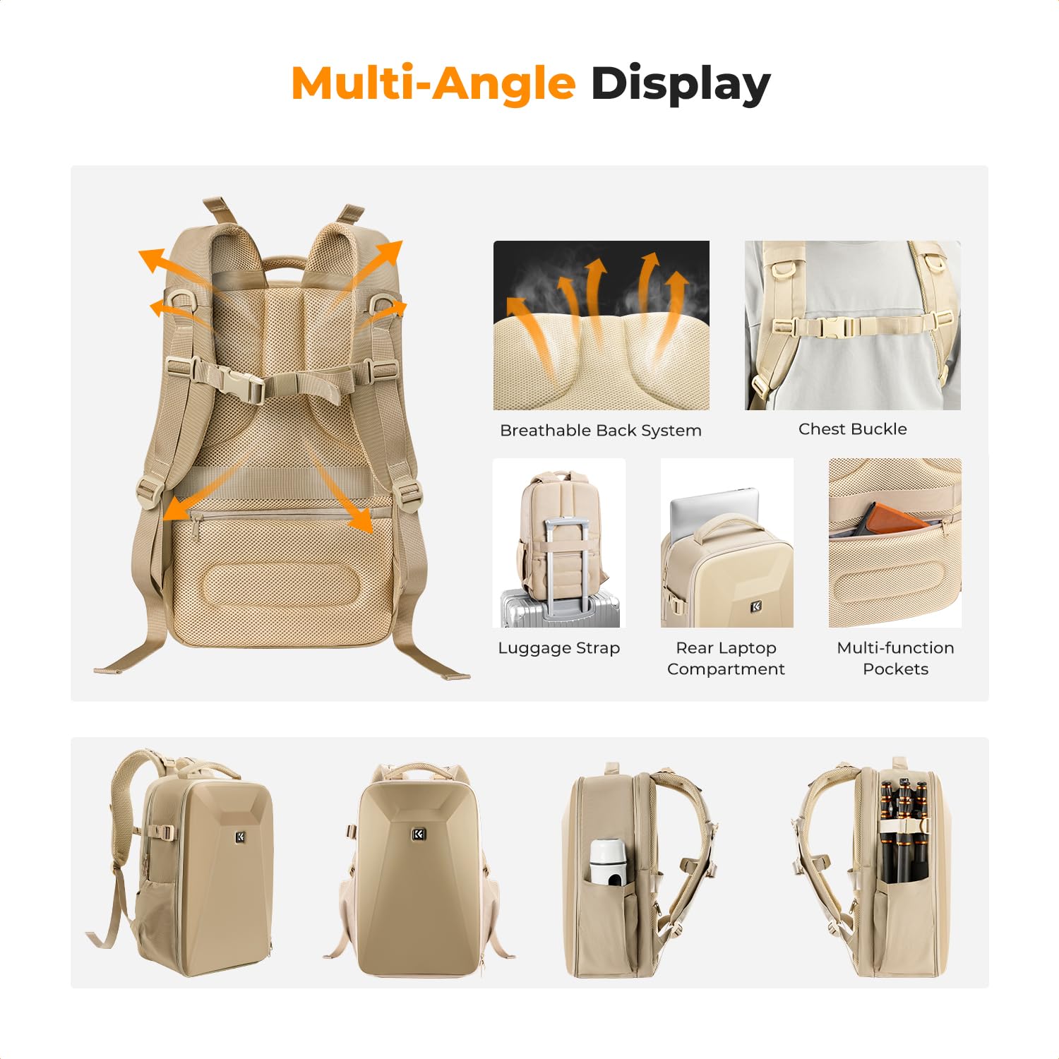 Foto 5 pulgar | Mochila Para Cámara K&f Concept Hardshell, Impermeable, 22 L - Venta Internacional.