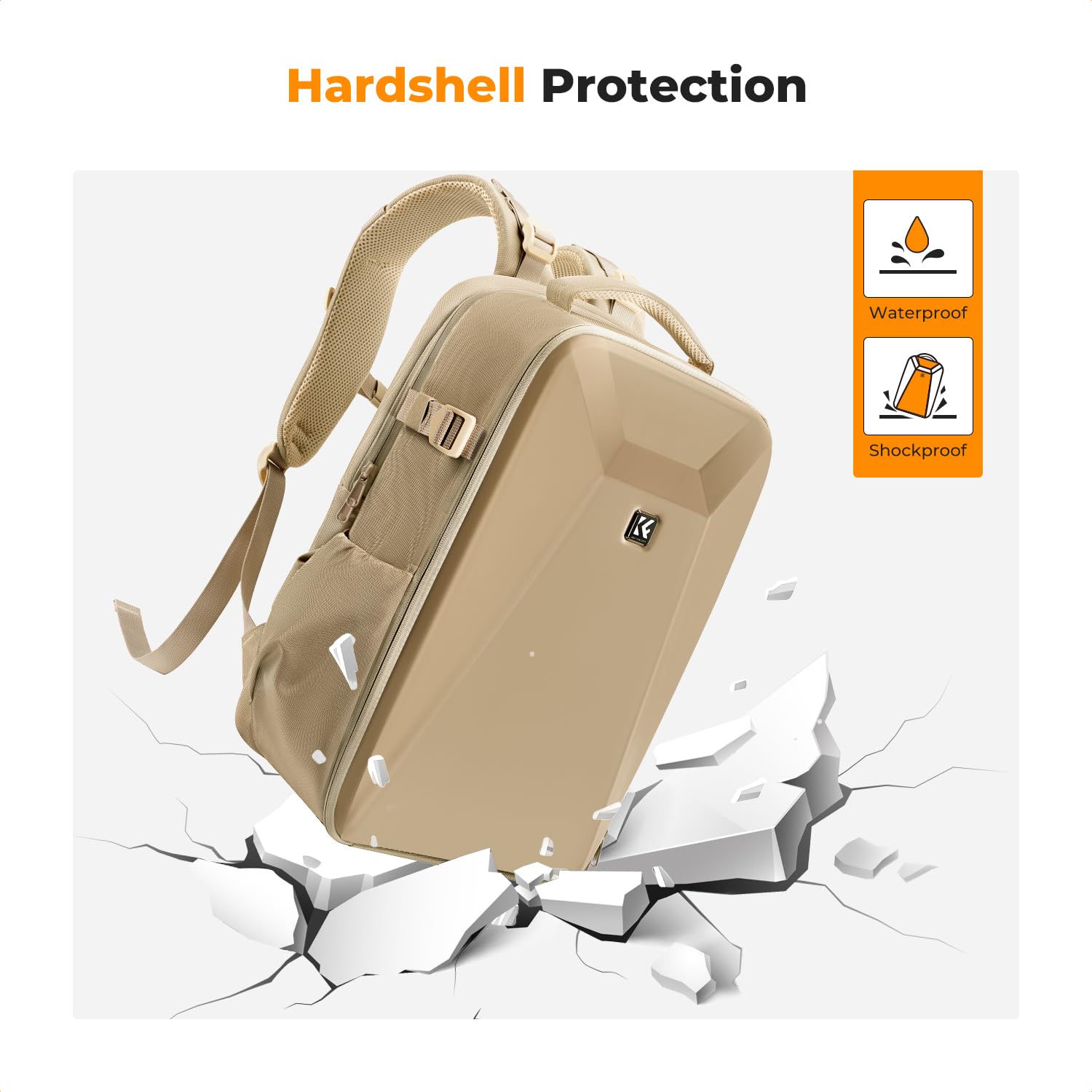 Foto 6 pulgar | Mochila Para Cámara K&f Concept Hardshell, Impermeable, 22 L - Venta Internacional.