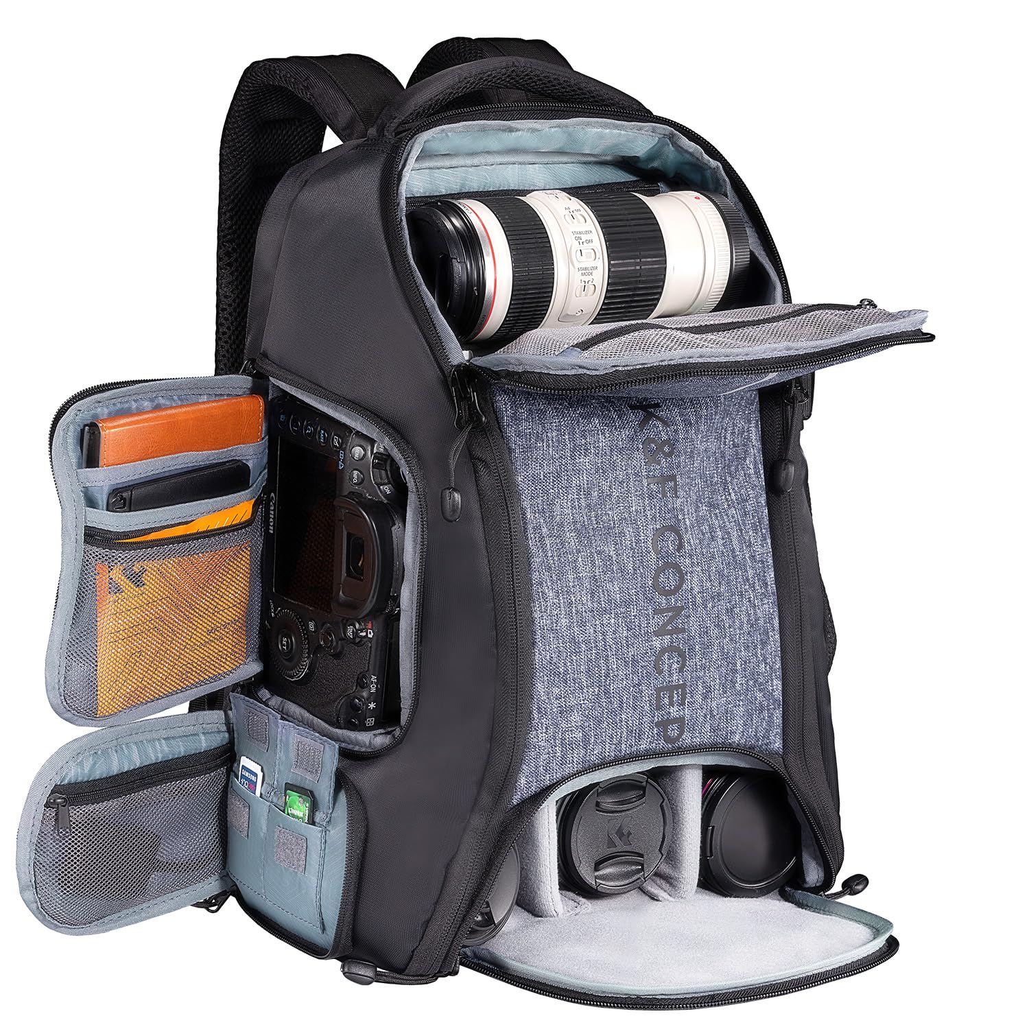 Foto 1 | Mochila Para Cámara K&f Concept De 25 Litros Con Funda Impermeable Para Canon/nikon/sony - Venta Internacional.