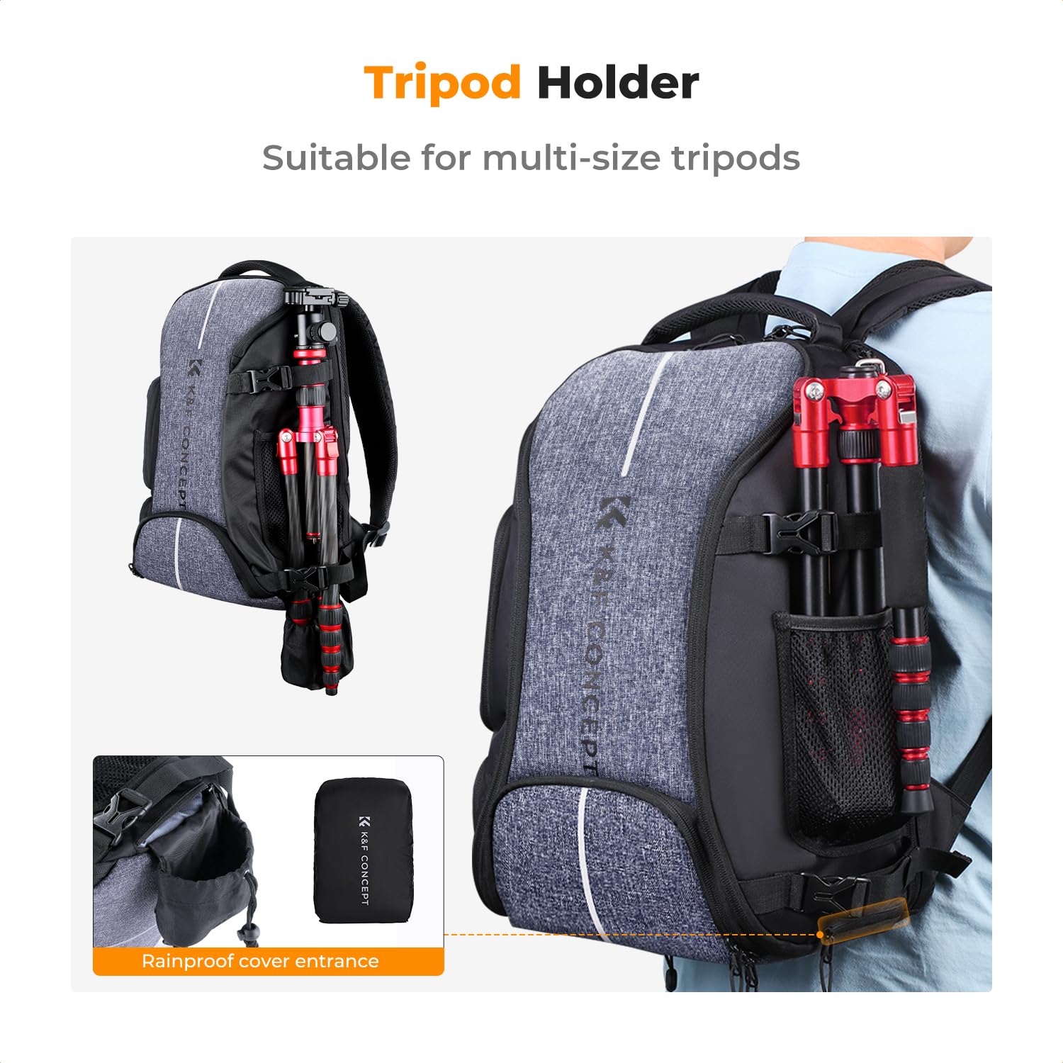 Foto 6 pulgar | Mochila Para Cámara K&f Concept De 25 Litros Con Funda Impermeable Para Canon/nikon/sony - Venta Internacional.