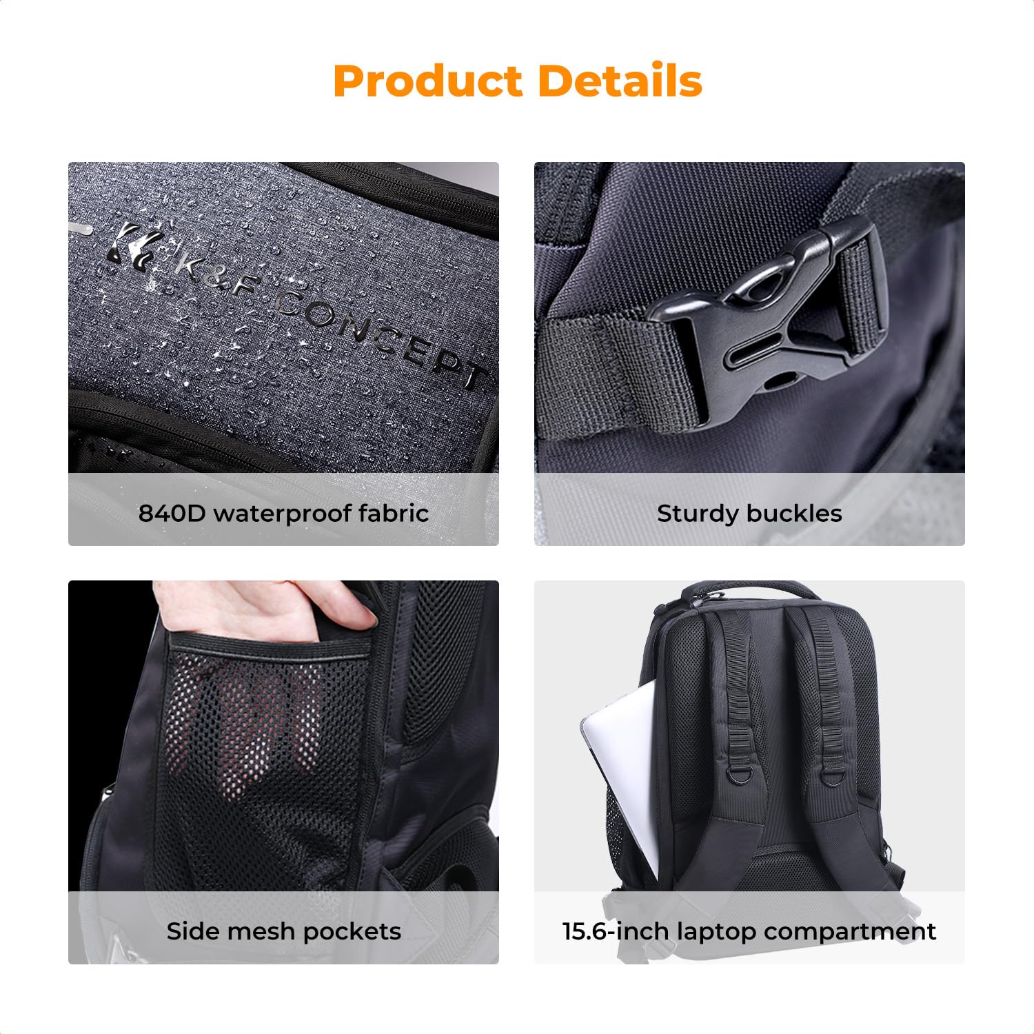 Foto 6 | Mochila Para Cámara K&f Concept De 25 Litros Con Funda Impermeable Para Canon/nikon/sony - Venta Internacional.