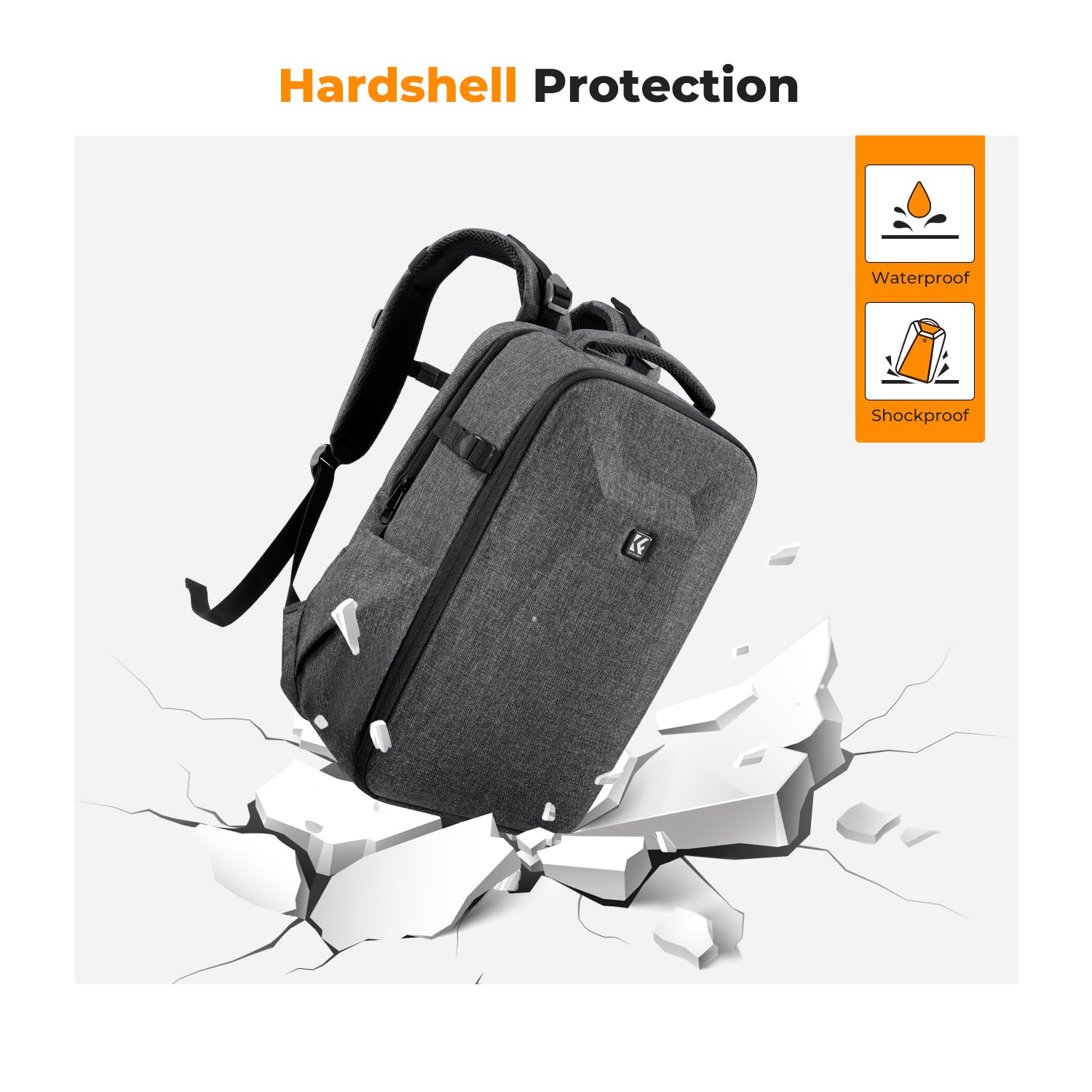 Foto 6 pulgar | Mochila Para Cámara K&f Concept Hardshell, Impermeable, 22 L - Venta Internacional.