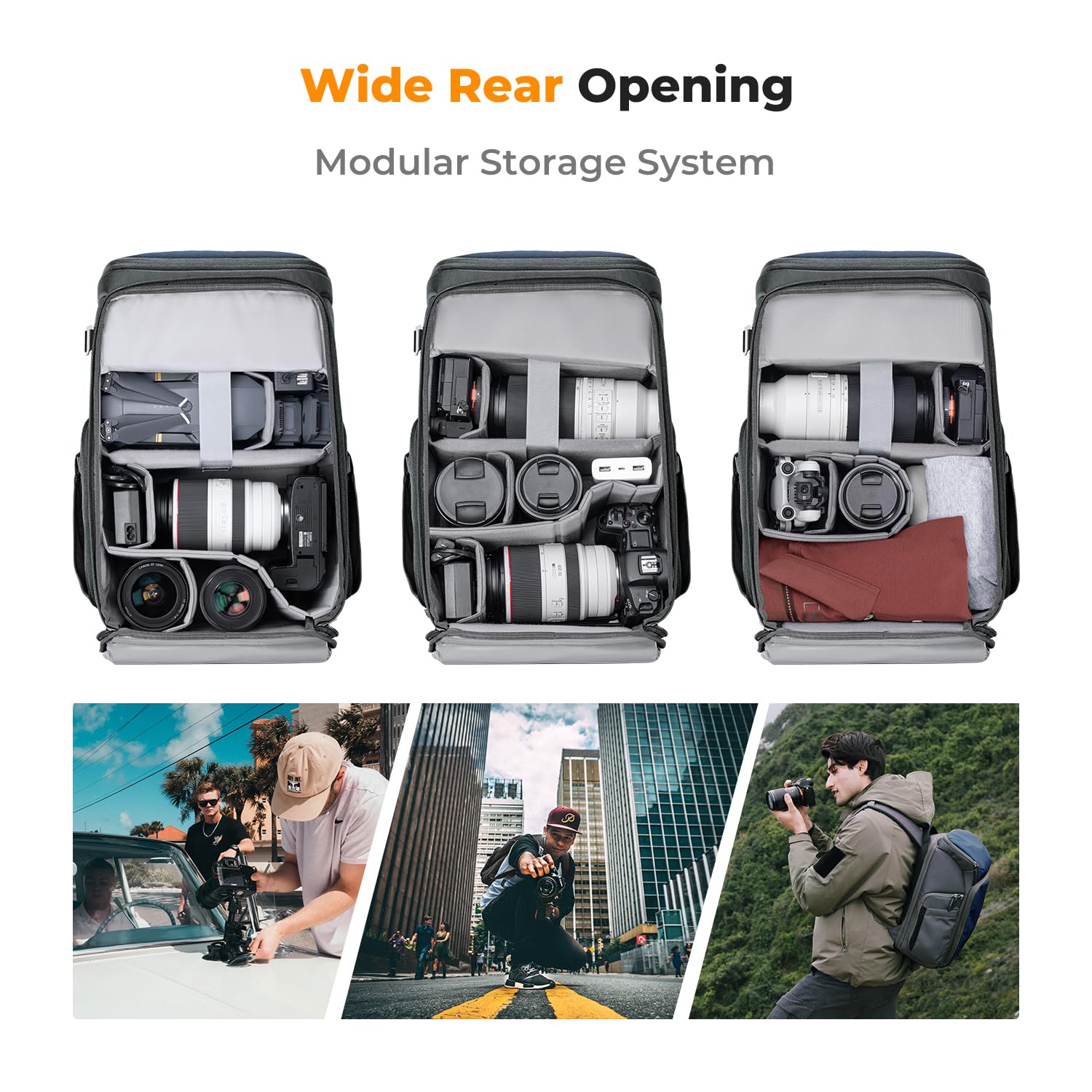 Foto 2 | Mochila para Cámara K&f Concept Impermeable De 25 Litros Con Funda Para Lluvia - Venta Internacional