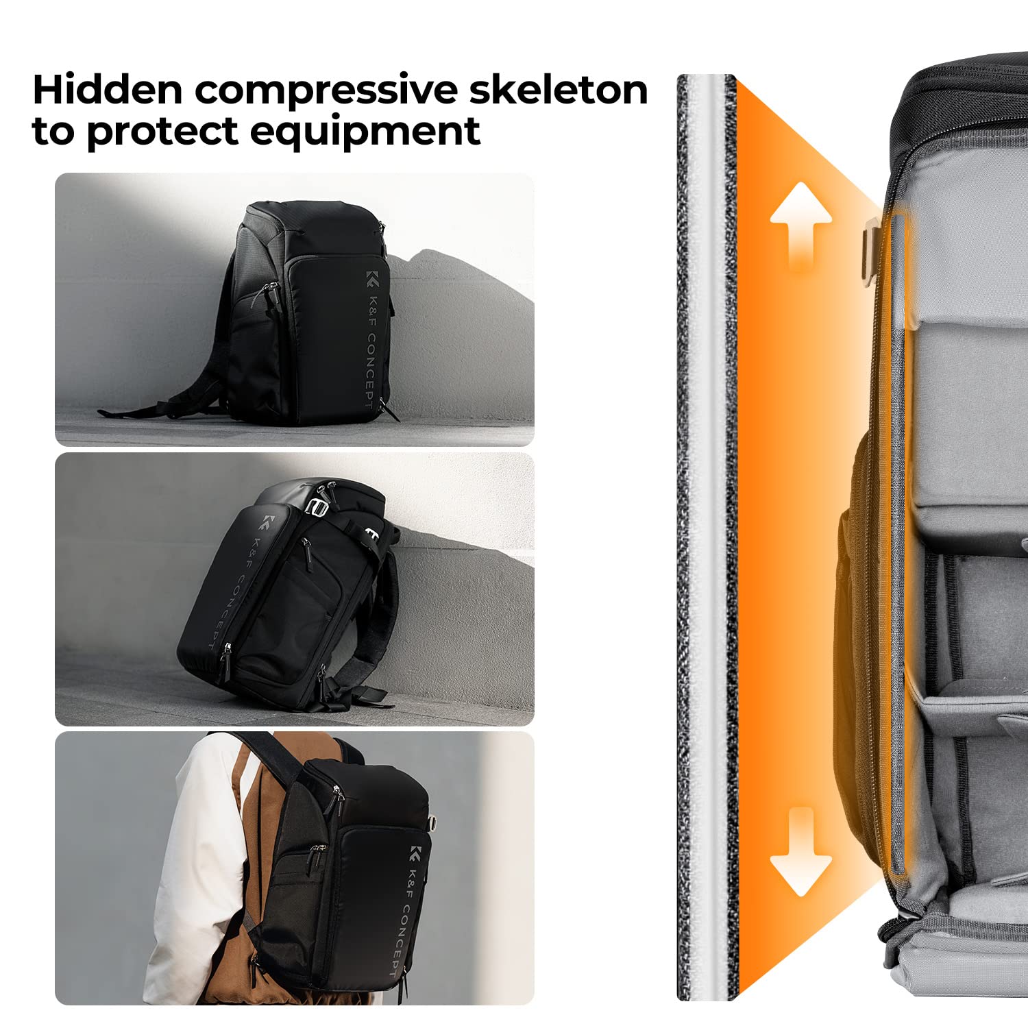 Foto 6 pulgar | Mochila para Cámara K&f Concept Impermeable de 25 Litros Con Funda Para Lluvia - Venta Internacional