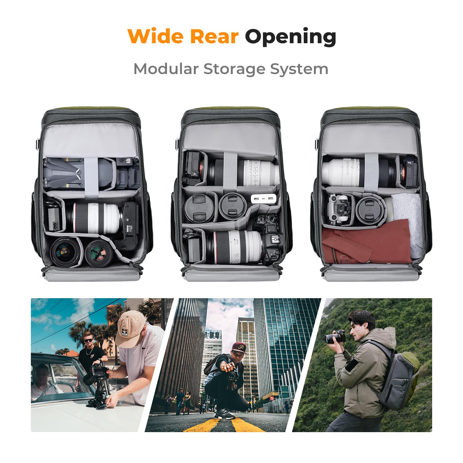 Foto 2 | Mochila para Cámara K&f Concept Impermeable De 25 Litros Con Protector De Lluvia De 15.6 Pulgadas - Venta Internacional