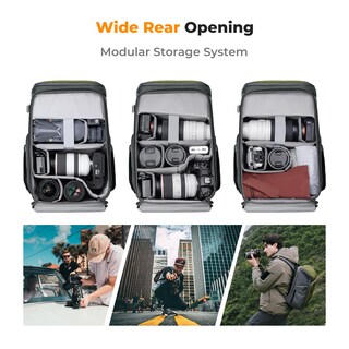 Foto 2 | Mochila para Cámara K&f Concept Impermeable De 25 Litros Con Protector De Lluvia De 15.6 Pulgadas - Venta Internacional