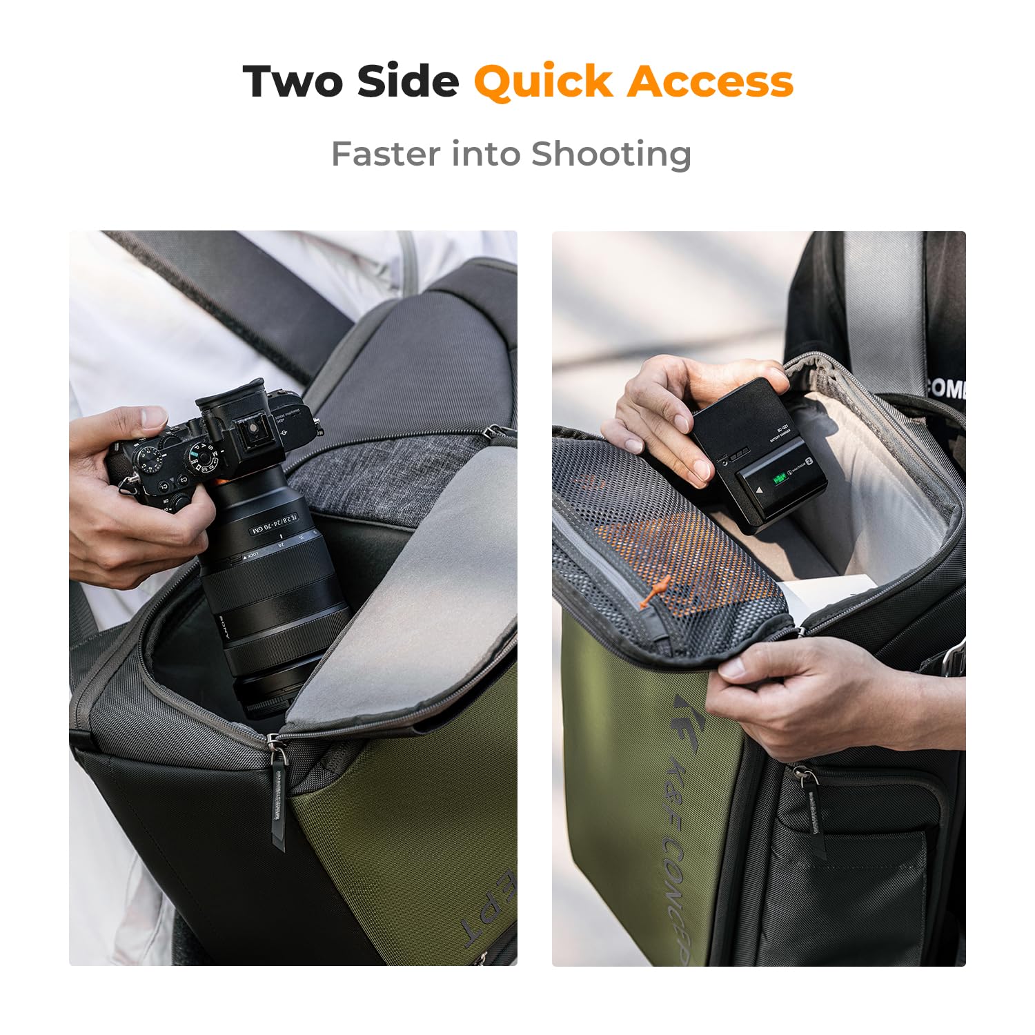 Foto 4 pulgar | Mochila para Cámara K&f Concept Impermeable De 25 Litros Con Protector De Lluvia De 15.6 Pulgadas - Venta Internacional
