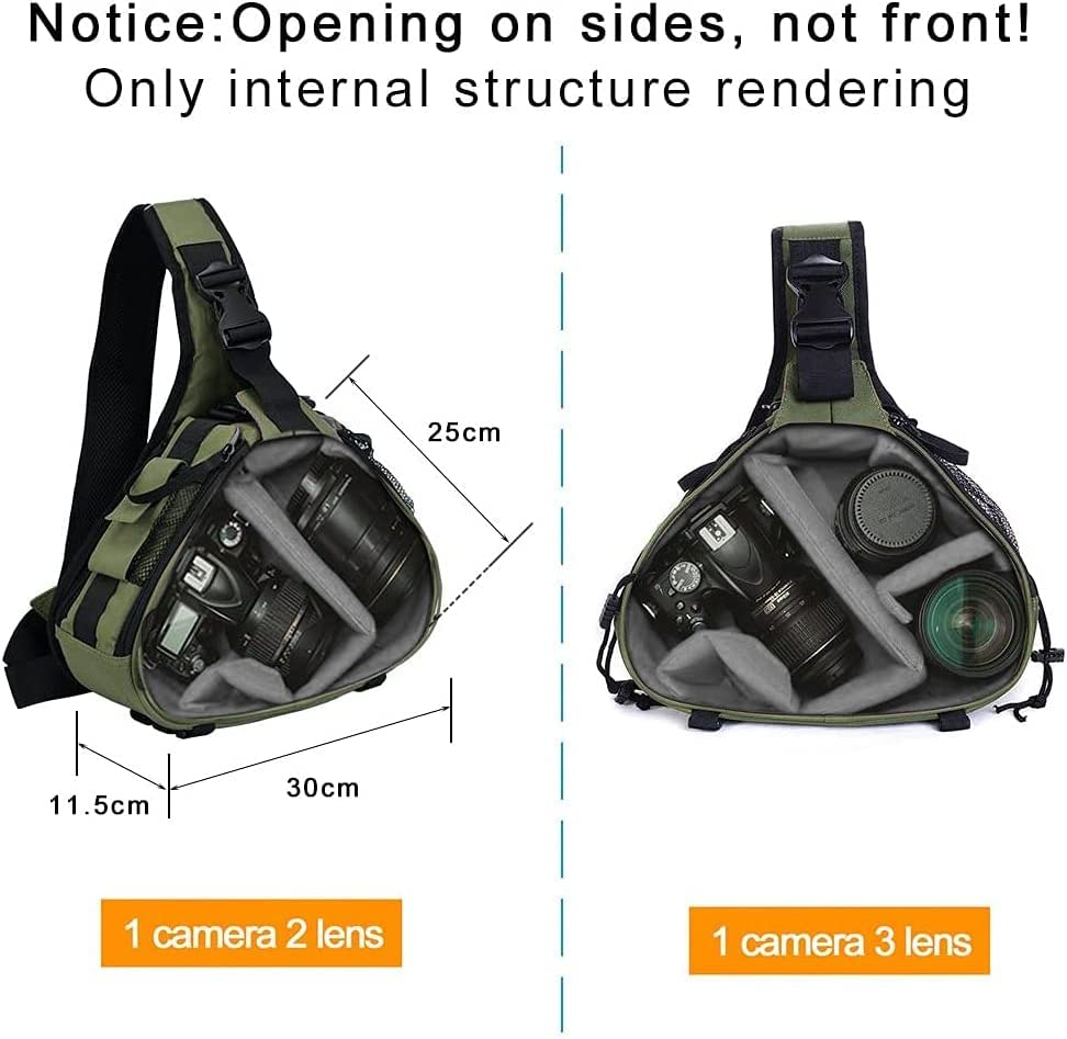 Foto 4 | Mochila Bandolera Caden, Impermeable, Verde Para Cámara Réflex Digital - Venta Internacional.