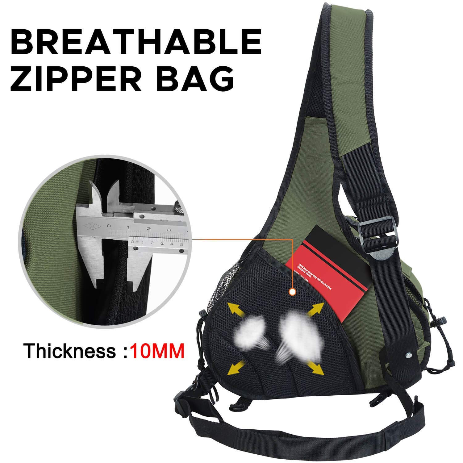 Foto 7 | Mochila Bandolera Caden, Impermeable, Verde Para Cámara Réflex Digital - Venta Internacional.