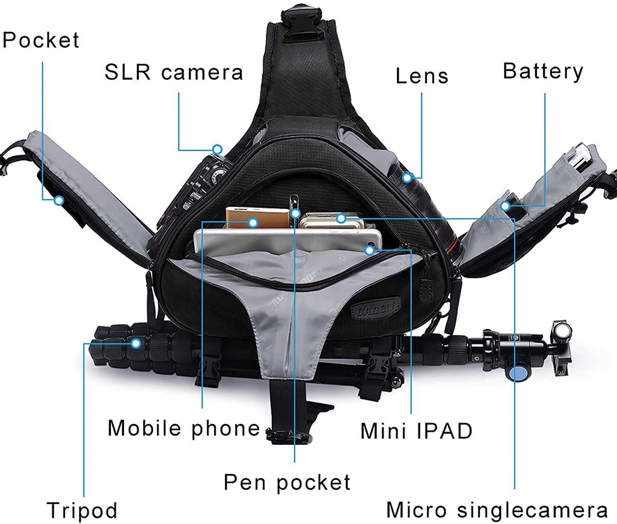 Foto 4 pulgar | Mochila Bandolera Caden Impermeable Con Funda Impermeable Para La Lluvia - Venta Internacional.