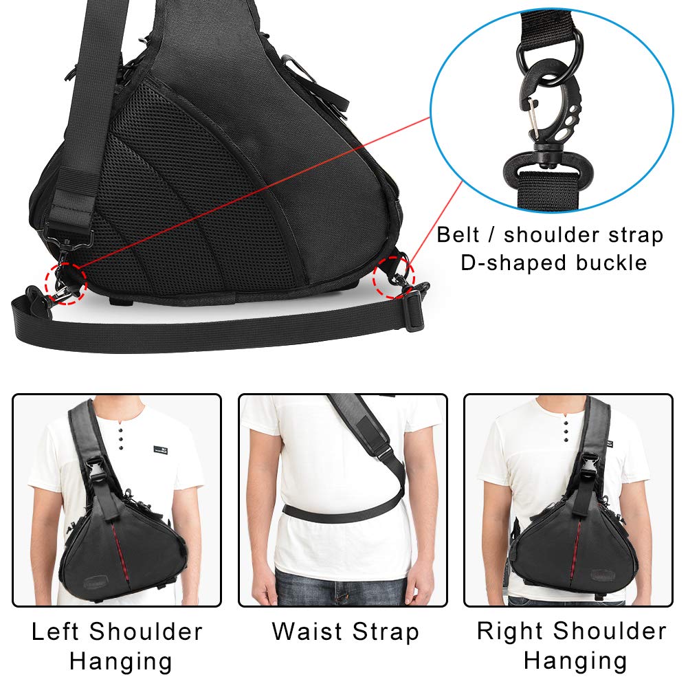 Foto 7 pulgar | Mochila Bandolera Caden Impermeable Con Funda Impermeable Para La Lluvia - Venta Internacional.