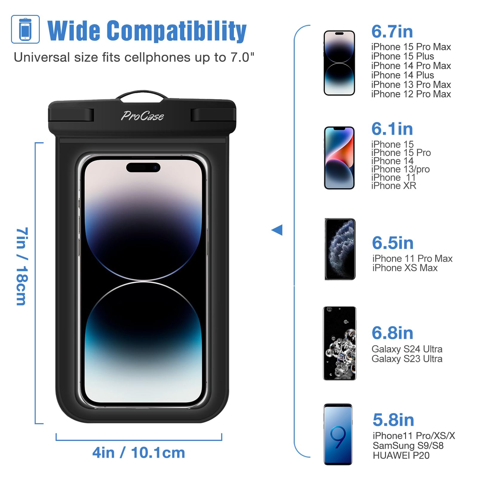 Foto 3 pulgar | Funda Impermeable para Teléfono Procase Paquete de 2- Venta Internacional