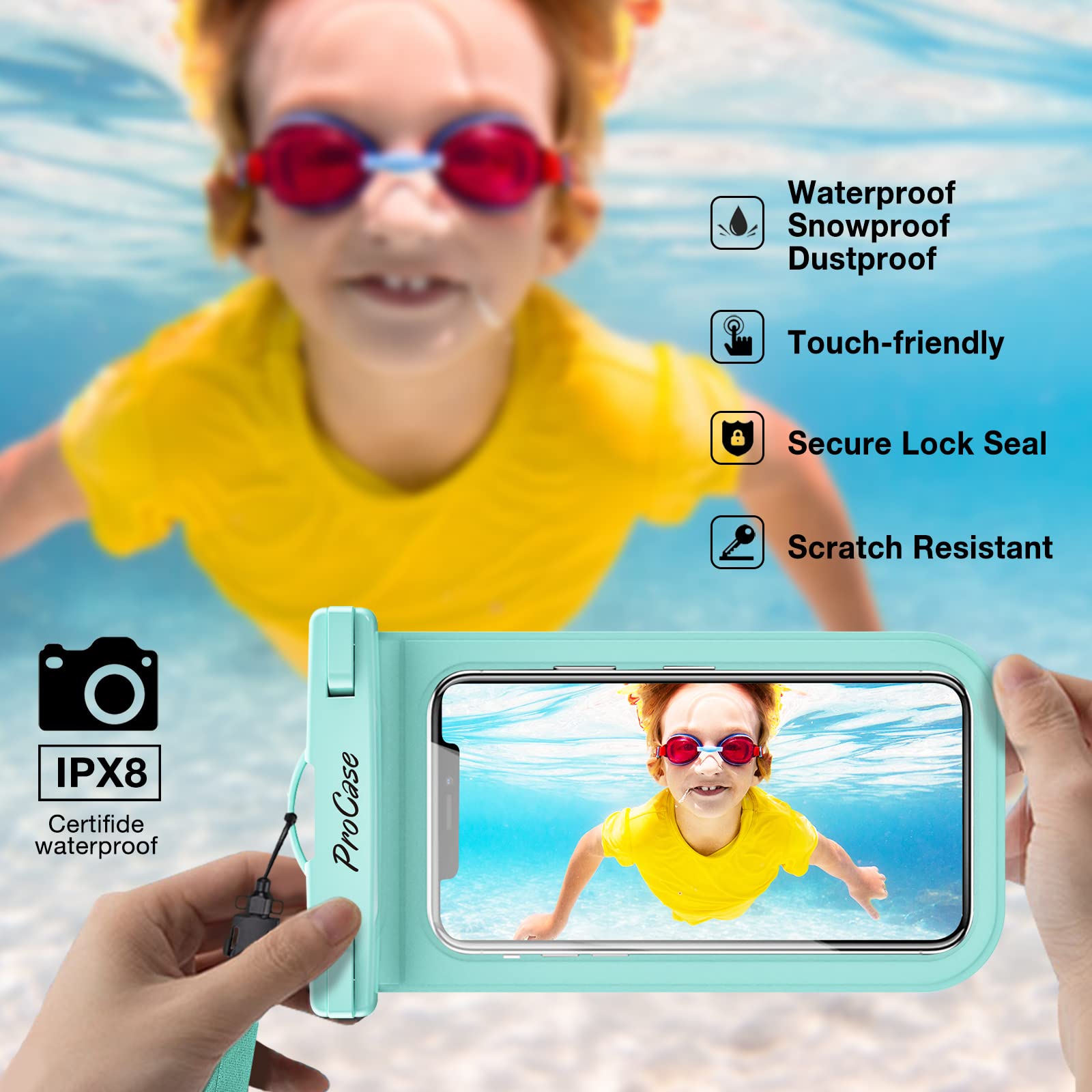 Foto 4 pulgar | Funda Impermeable para Teléfono Procase Paquete de 2- Venta Internacional