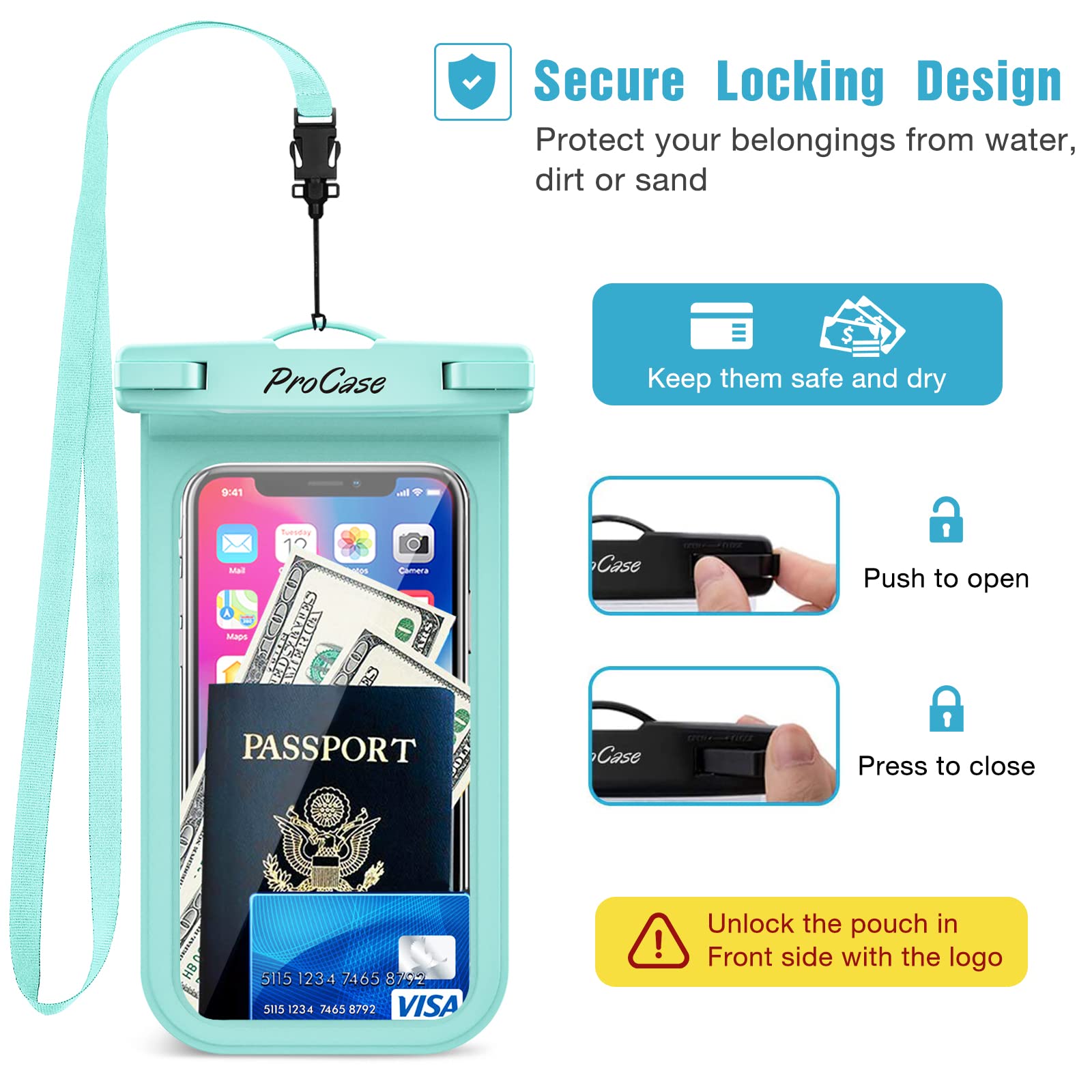 Foto 5 pulgar | Funda Impermeable para Teléfono Procase Paquete de 2- Venta Internacional