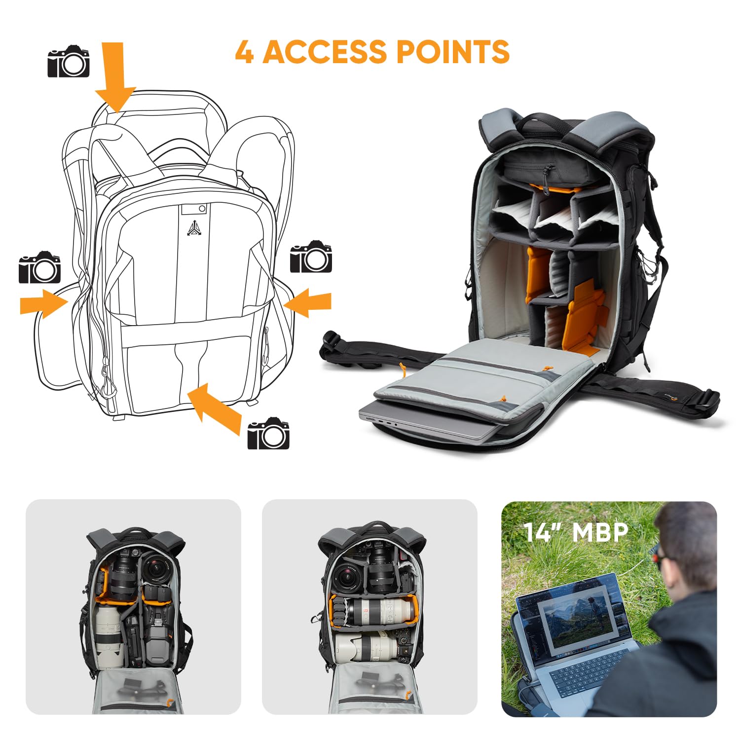 Foto 3 | Mochila Para Cámara Lowepro Protactic Bp 350 Aw Iii 17l - Venta Internacional.