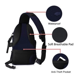 Foto 4 | Funda Bandolera Mosiso Para Cámara Réflex Digital, Réflex Digital Y Sin Espejo, Color Azul Marino - Venta Internacion