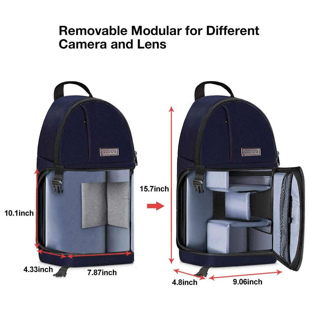Foto 5 | Funda Bandolera Mosiso Para Cámara Réflex Digital, Réflex Digital Y Sin Espejo, Color Azul Marino - Venta Internacion