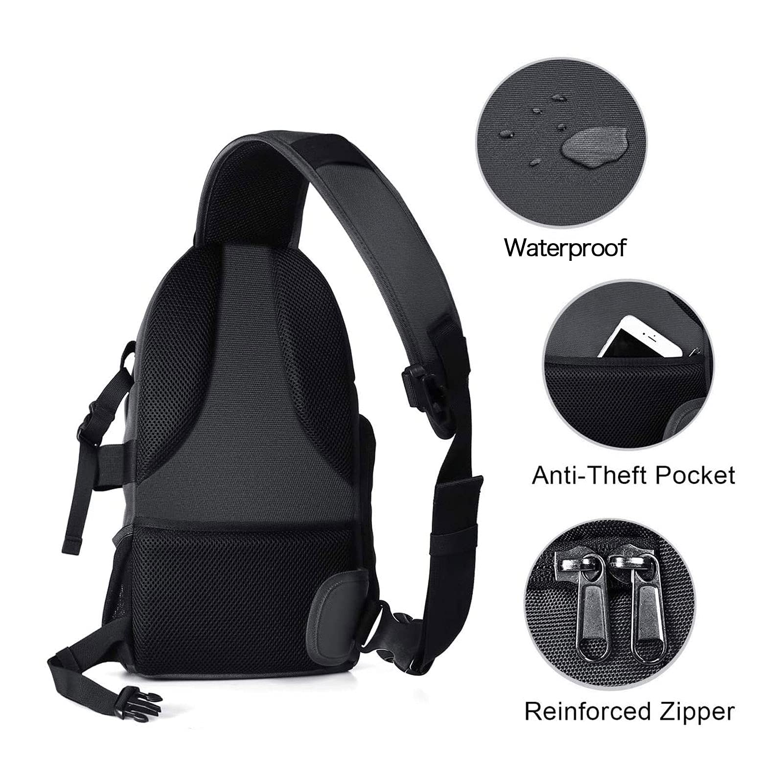 Foto 4 | Funda Bandolera Mosiso Para Cámara Réflex Digital, Réflex Digital Y Sin Espejo, Color Gris Espacial - Venta Interna