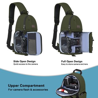 Foto 2 | Bolso Bandolera Mosiso Para Cámara Réflex Digital, Réflex Digital Sin Espejo, Color Verde Militar - Venta Internacion