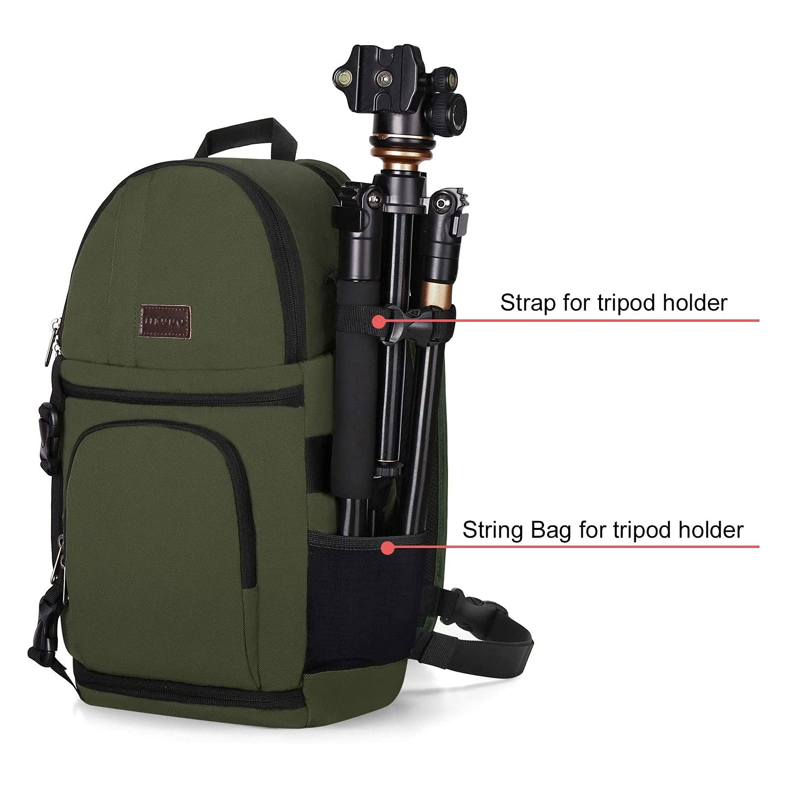Foto 4 pulgar | Bolso Bandolera Mosiso Para Cámara Réflex Digital, Réflex Digital Sin Espejo, Color Verde Militar - Venta Internacion