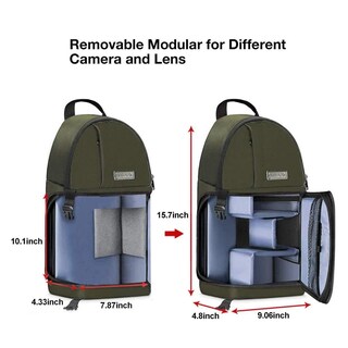 Foto 5 | Bolso Bandolera Mosiso Para Cámara Réflex Digital, Réflex Digital Sin Espejo, Color Verde Militar - Venta Internacion