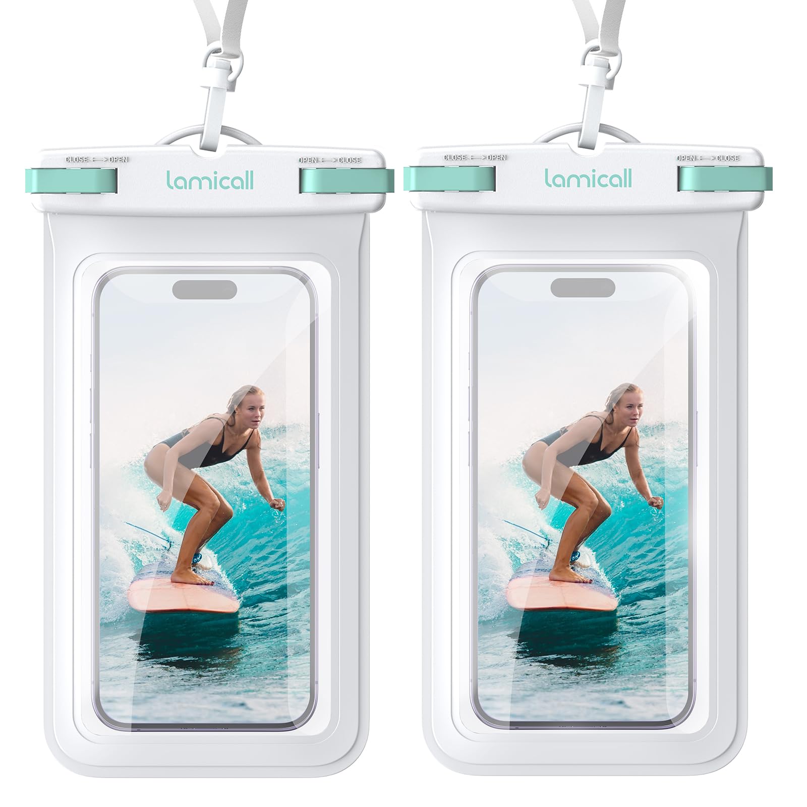 Foto 2 pulgar | Funda Para Teléfono Lamicall, Paquete De 2, Verde Y Blanca, Impermeable, Ipx8 - Venta Internacional.